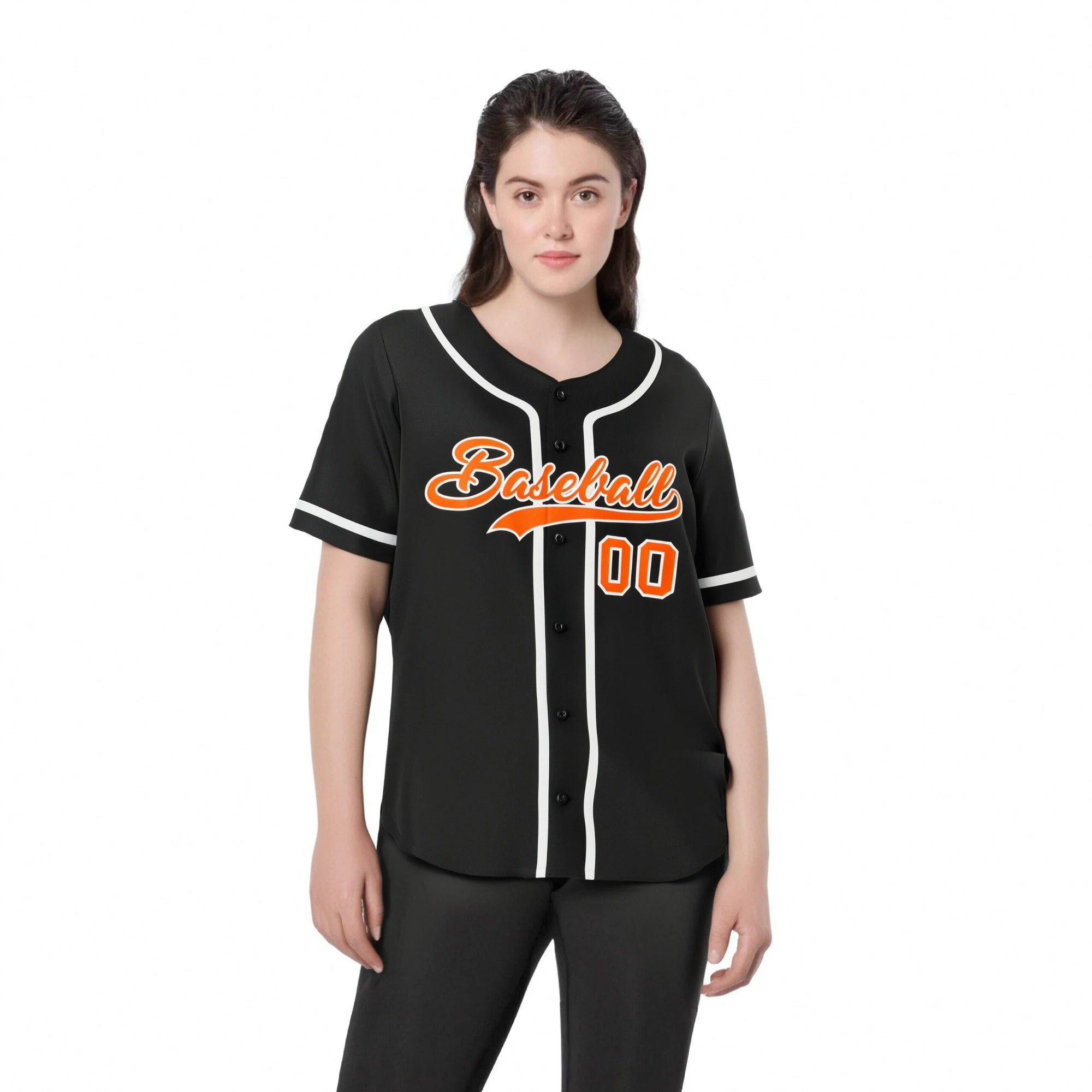 Custom Black Orange-White Classic Style Authentic Baseball Jersey