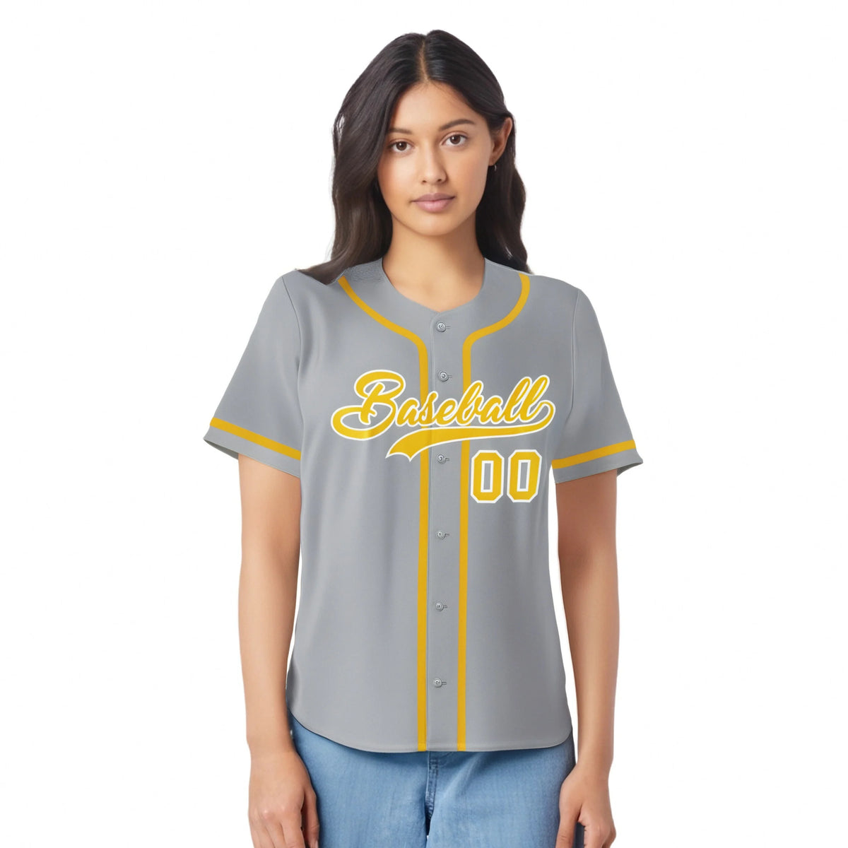 Custom Gray Gold-White Classic Style Authentic Baseball Jersey