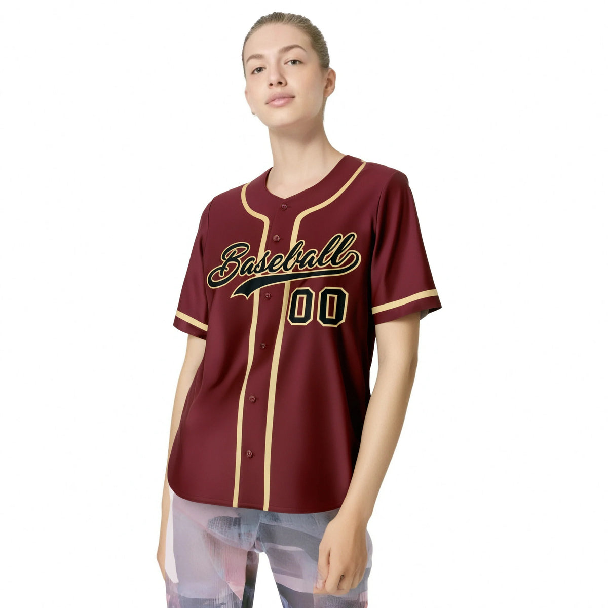 Custom Crimson khaki-Black Classic Style Authentic Baseball Jersey