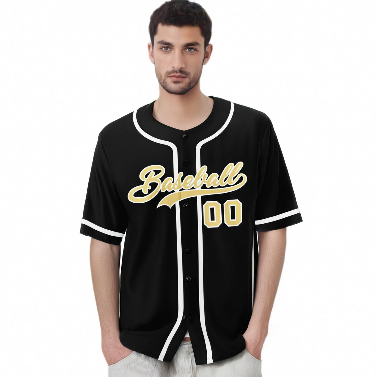 Custom Black White Classic Style Authentic Baseball Jersey