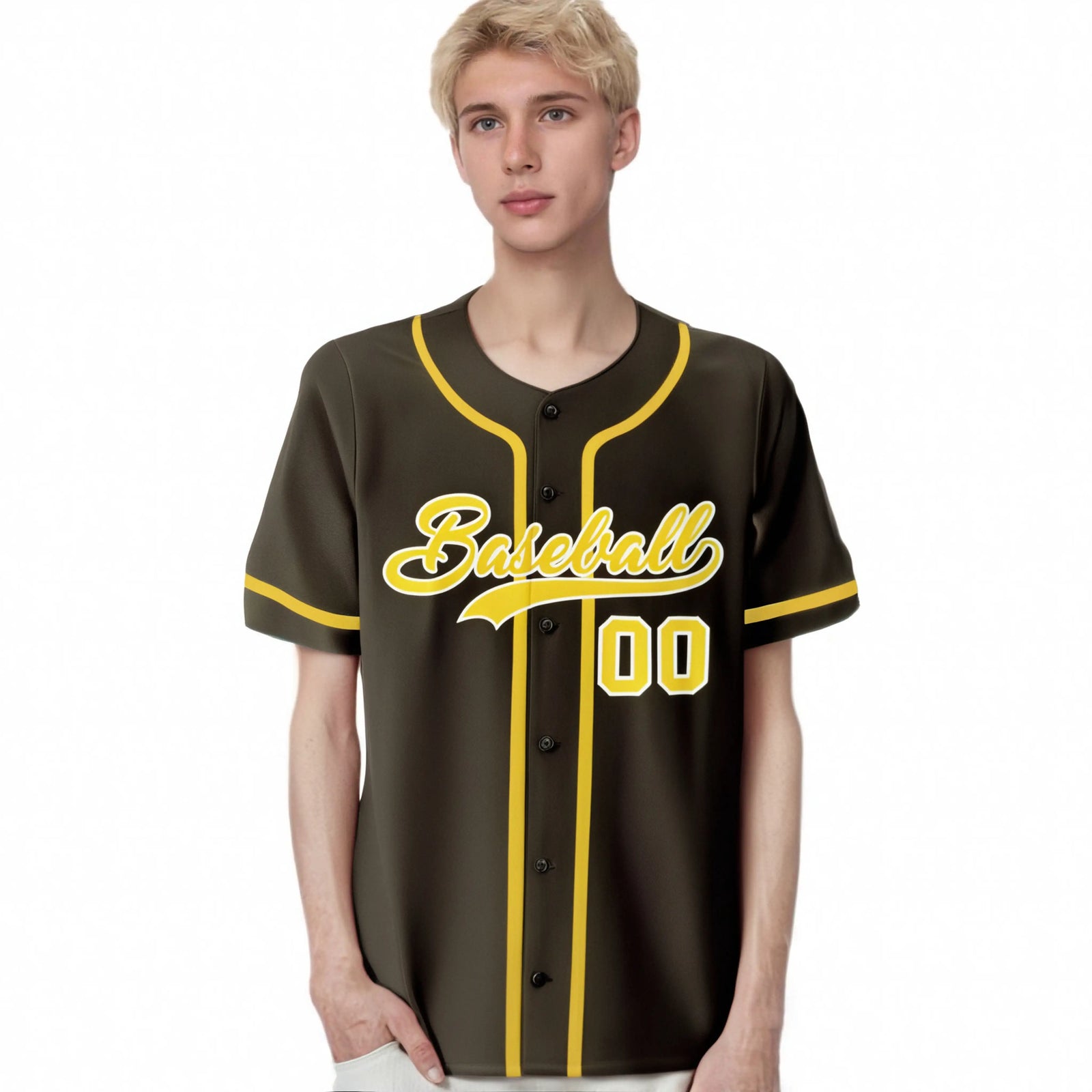 Custom Brown Glod Classic Style Authentic Baseball Jersey