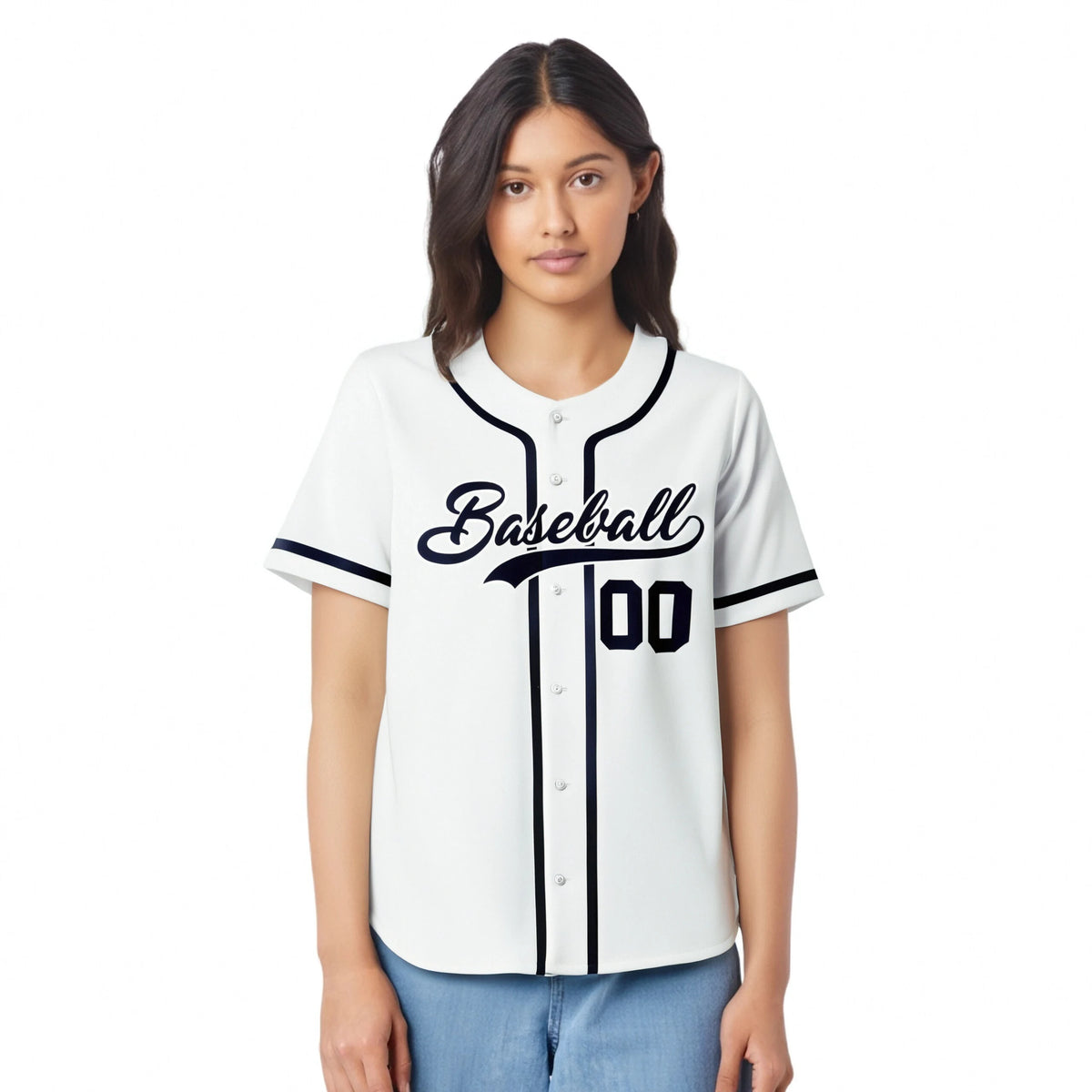 Custom White Navy Classic Style Authentic Baseball Jersey
