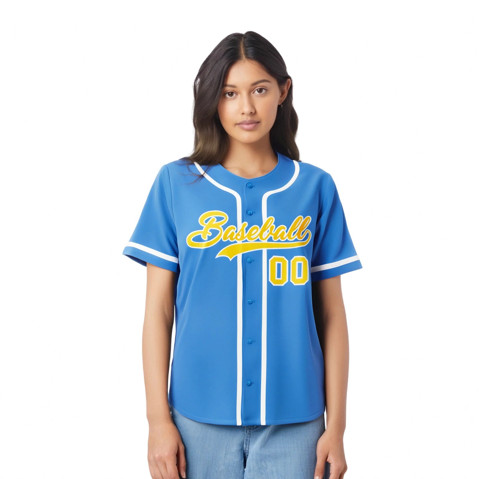 Custom Powder Blue White Classic Style Authentic Baseball Jersey