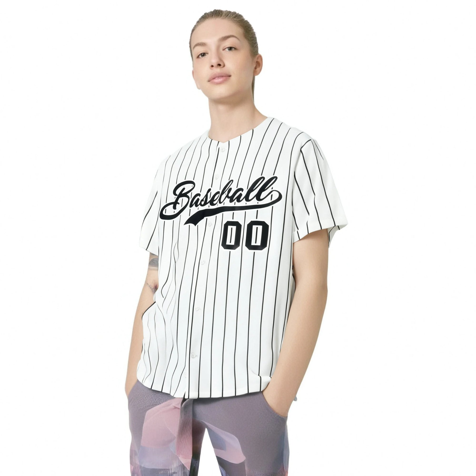 Custom White Black Pinstripe Authentic Baseball Jersey