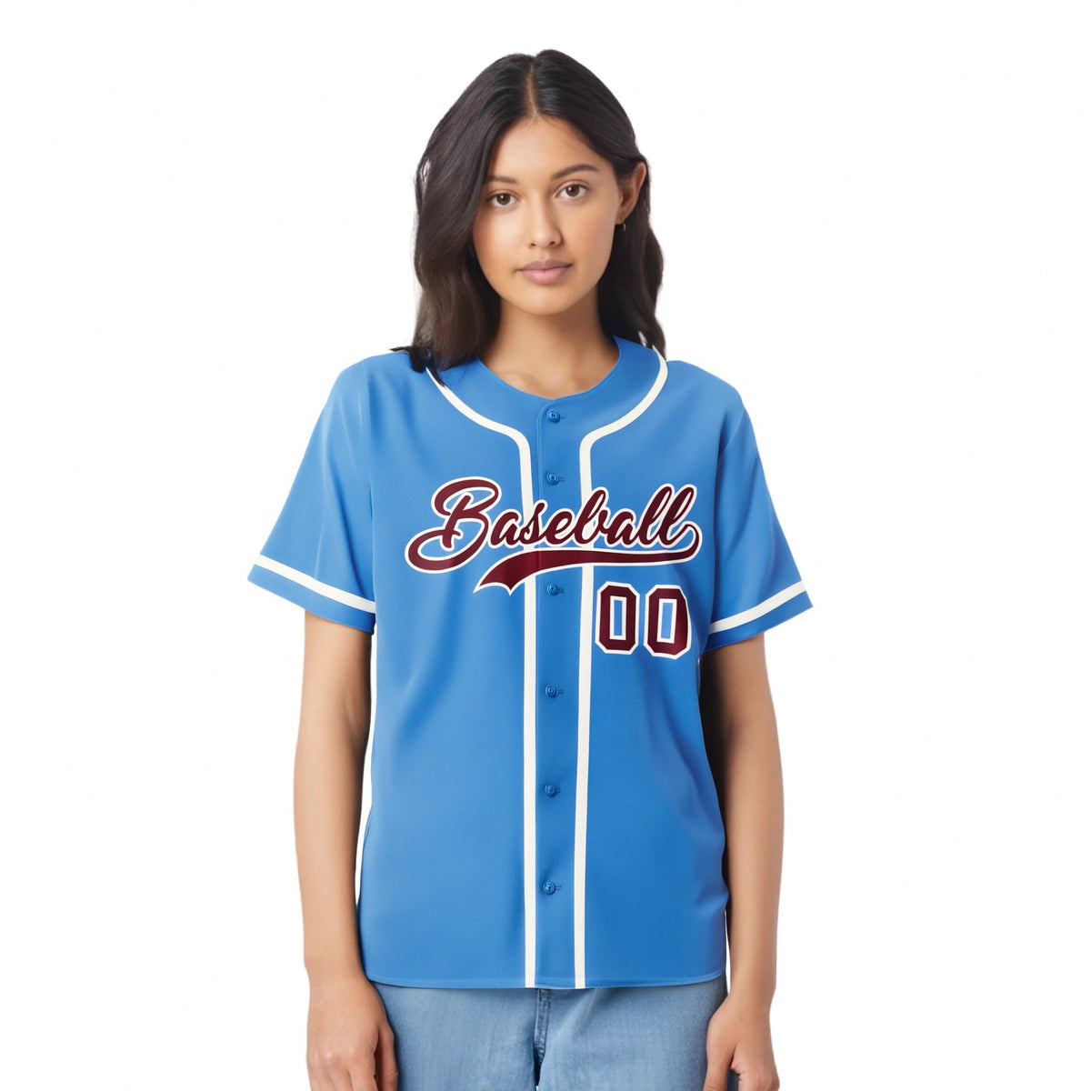 Custom Powder Blue White Classic Style Authentic Baseball Jersey