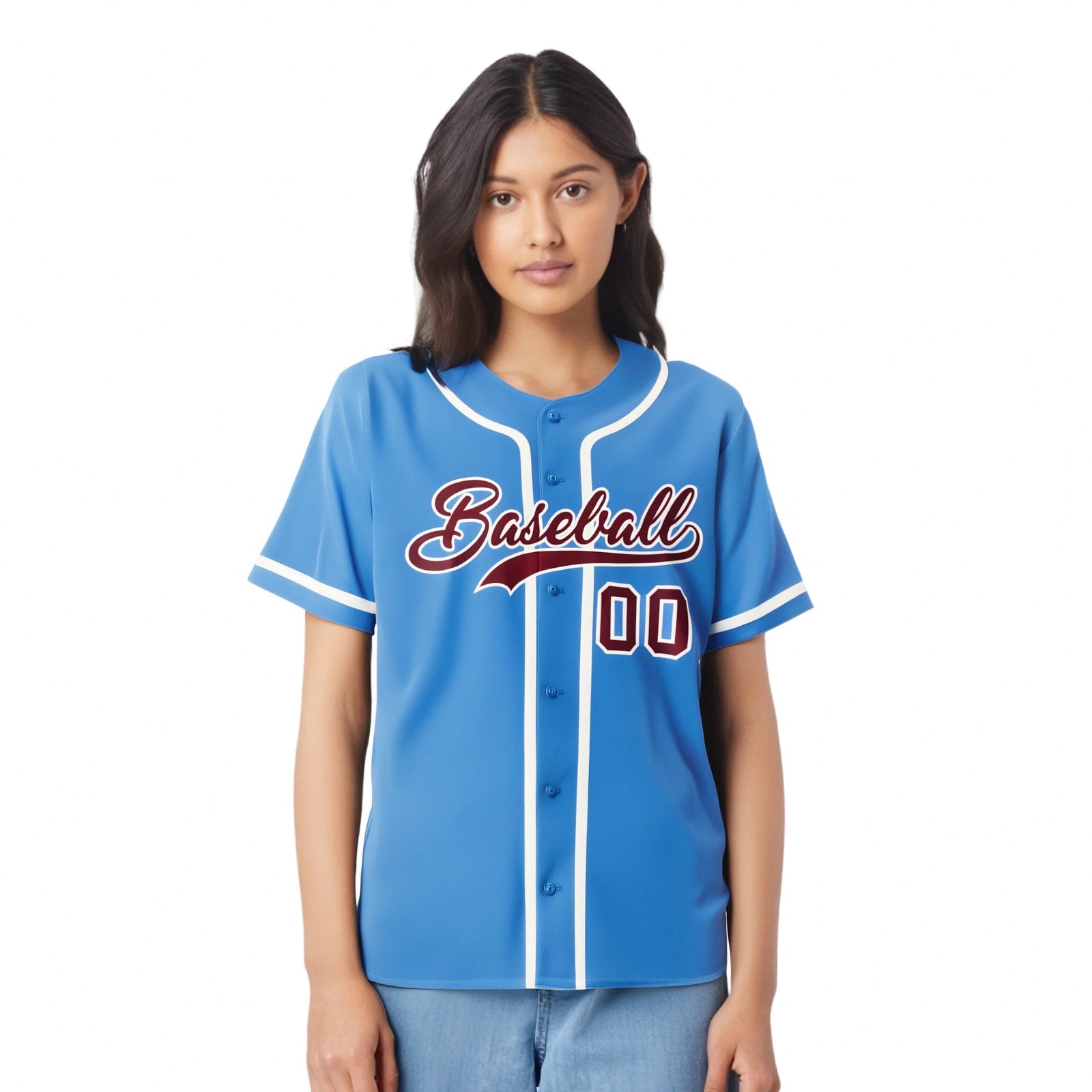 Custom Powder Blue White Classic Style Authentic Baseball Jersey
