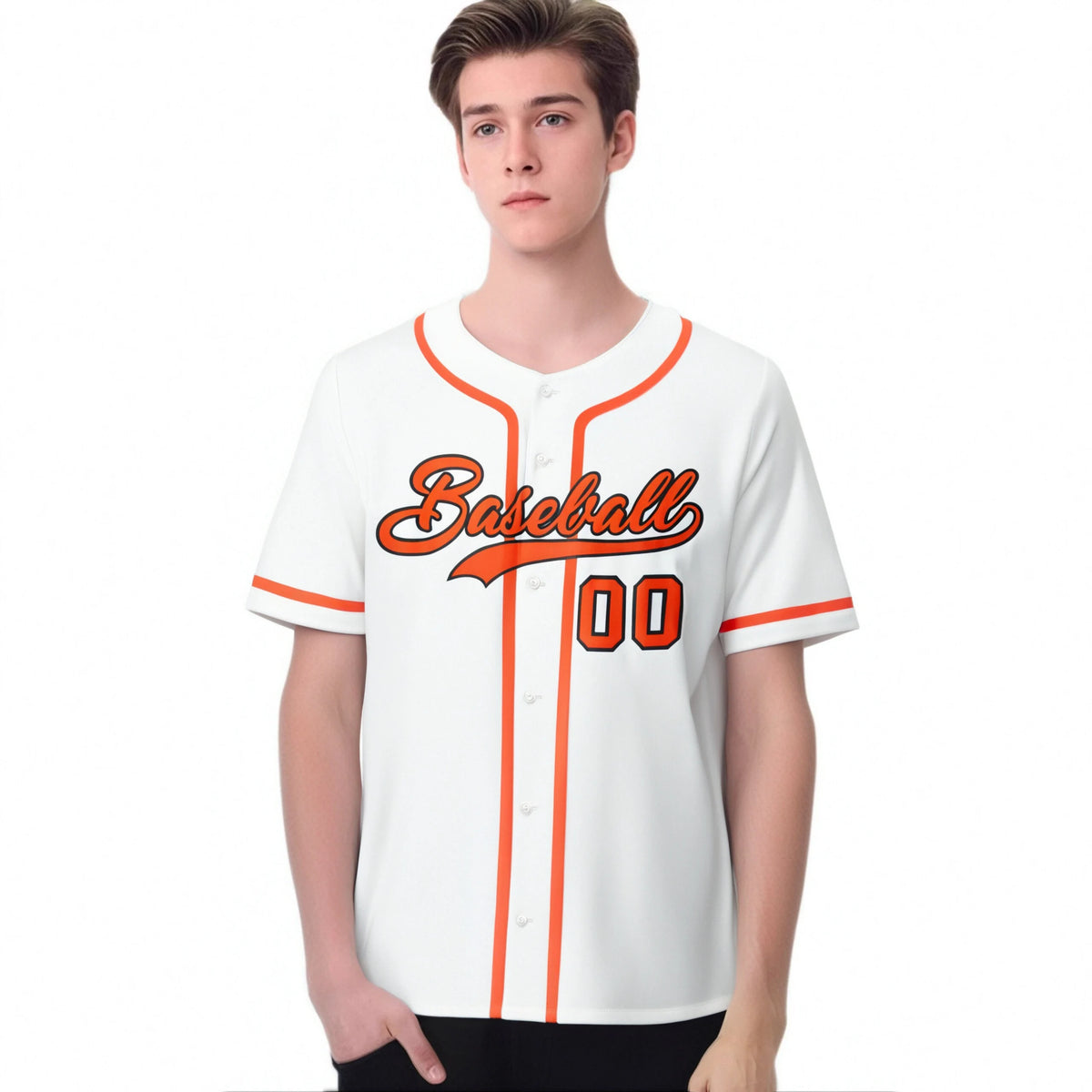 Custom White Orange Classic Style Authentic Baseball Jersey
