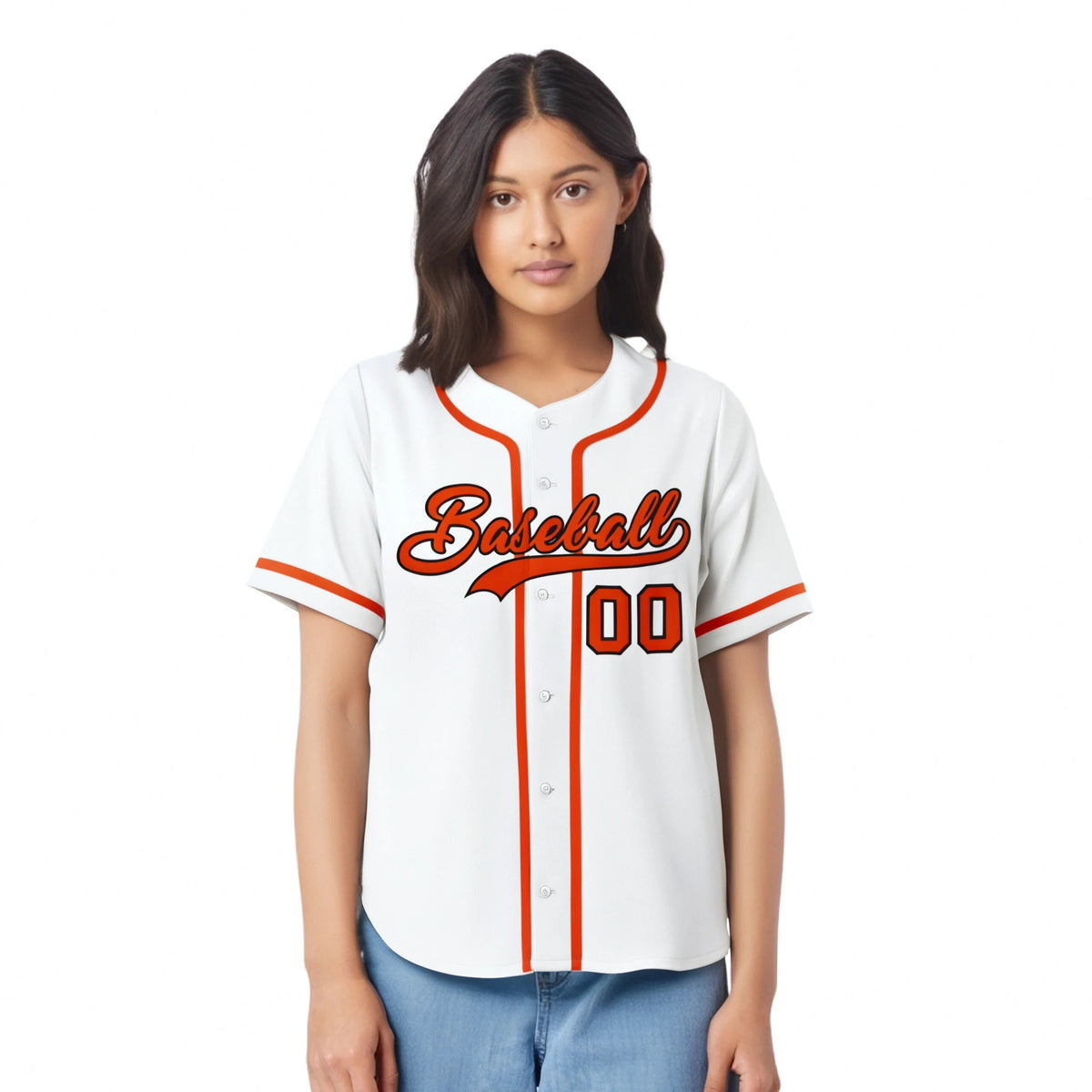 Custom White Orange Classic Style Authentic Baseball Jersey