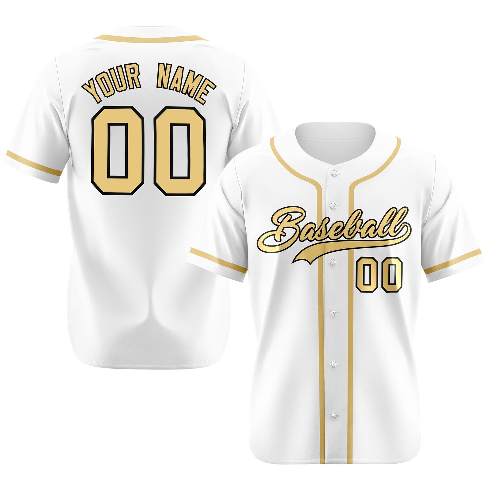 Custom White Khaki Classic Style Authentic Baseball Jersey