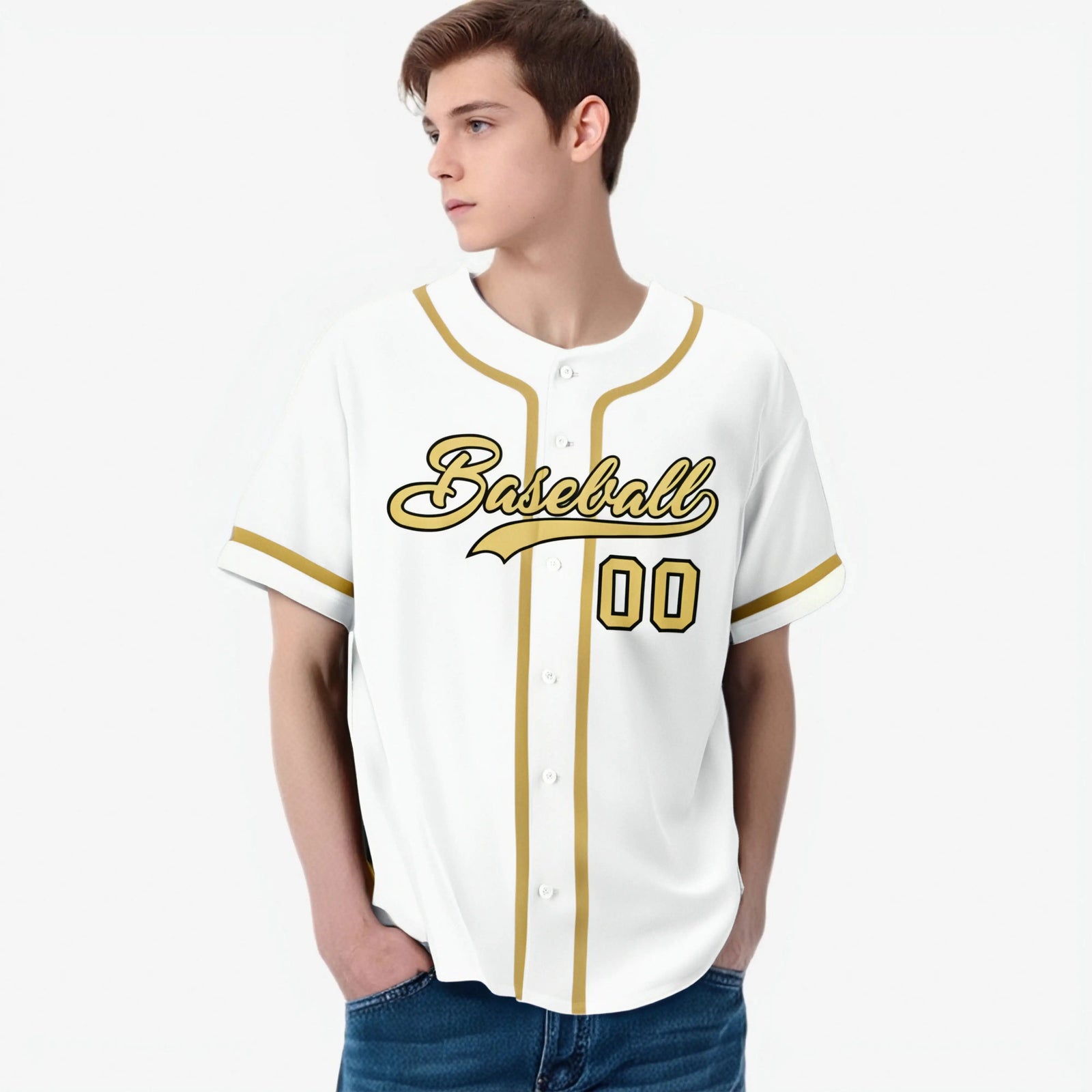 Custom White Khaki Classic Style Authentic Baseball Jersey