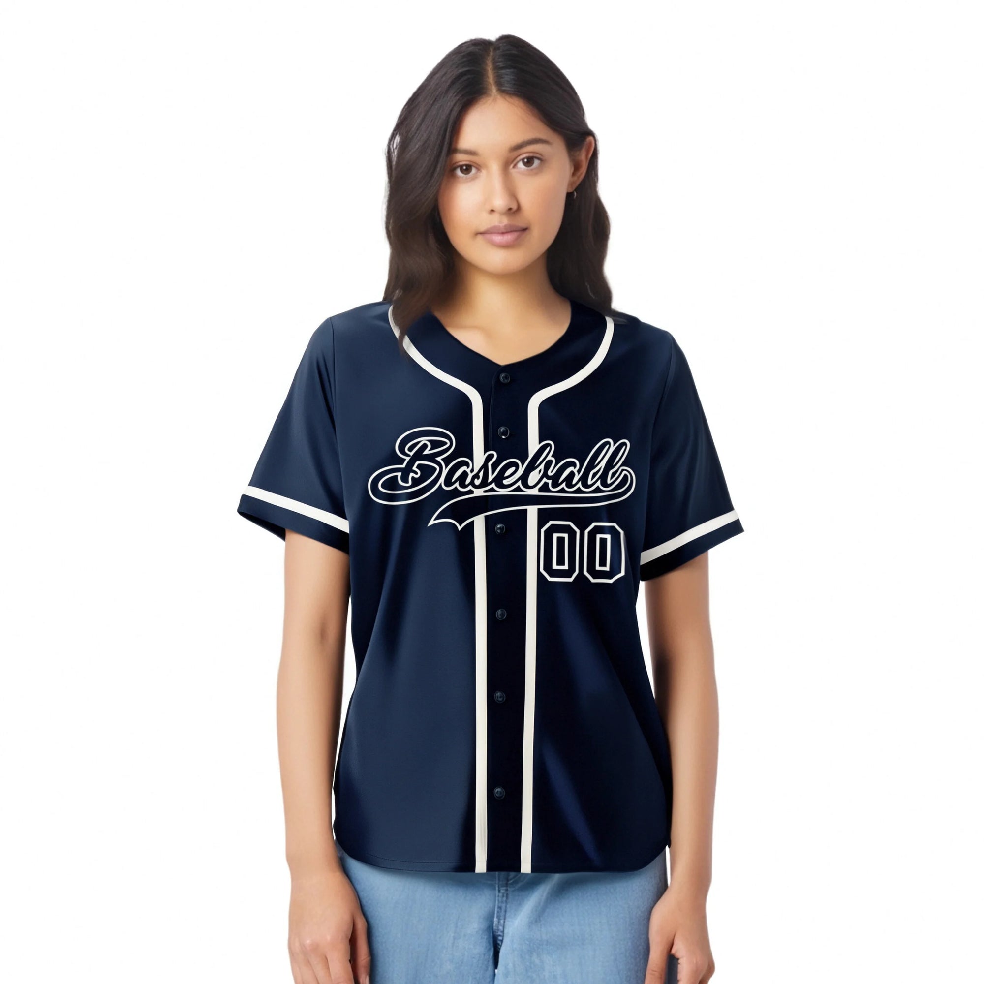 Custom Navy White Classic Style Authentic Baseball Jersey