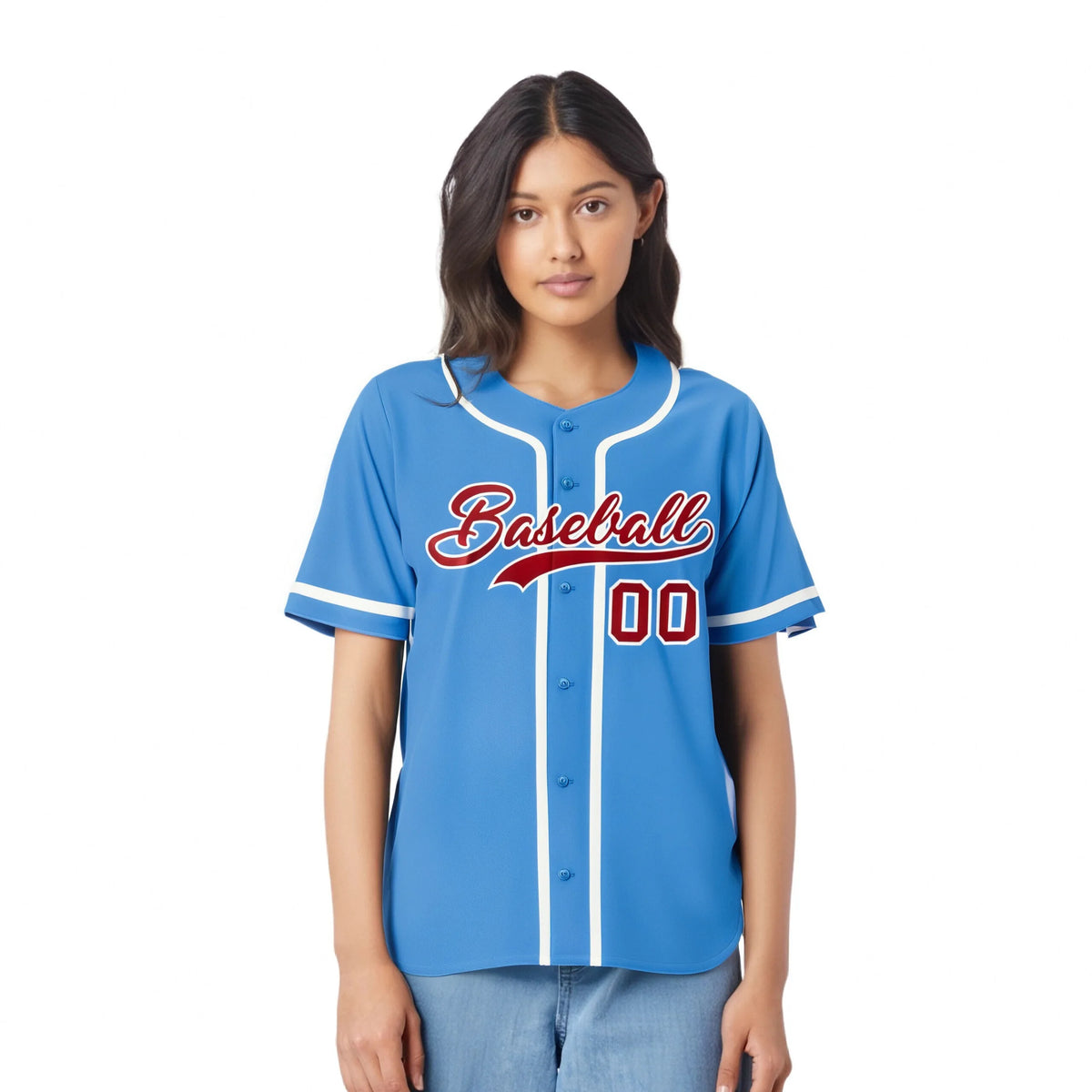 Custom Powder Blue White Classic Style Authentic Baseball Jersey