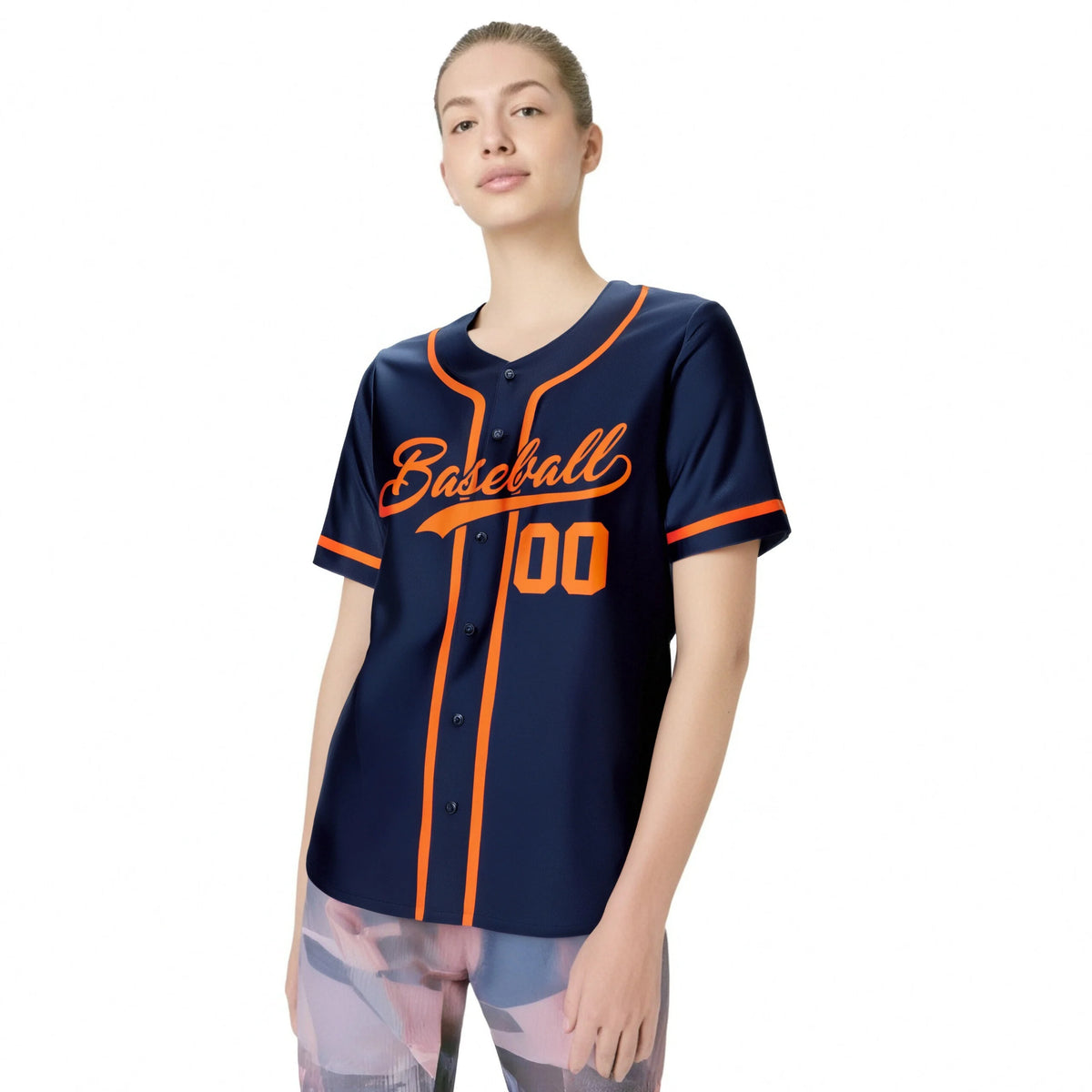 Custom Navy Orange Classic Style Authentic Baseball Jersey