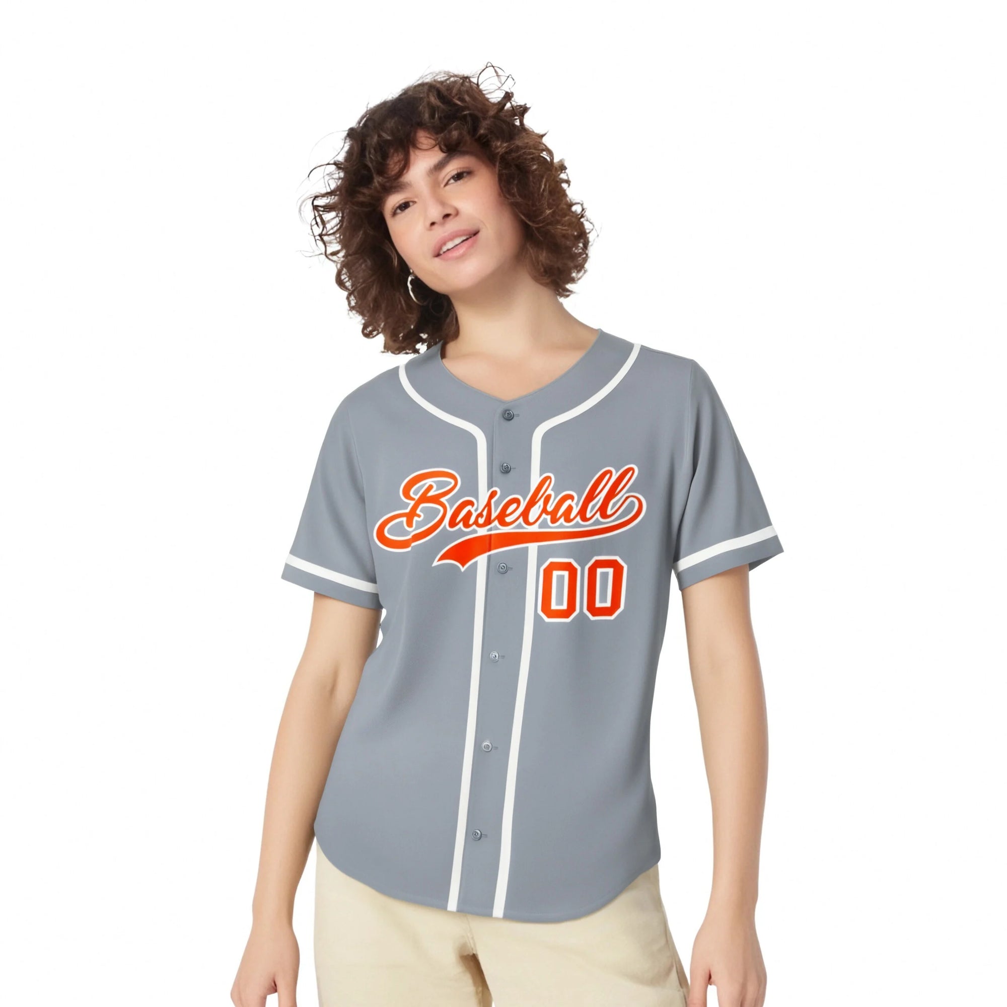 Custom Gray Orange-White Classic Style Authentic Baseball Jersey