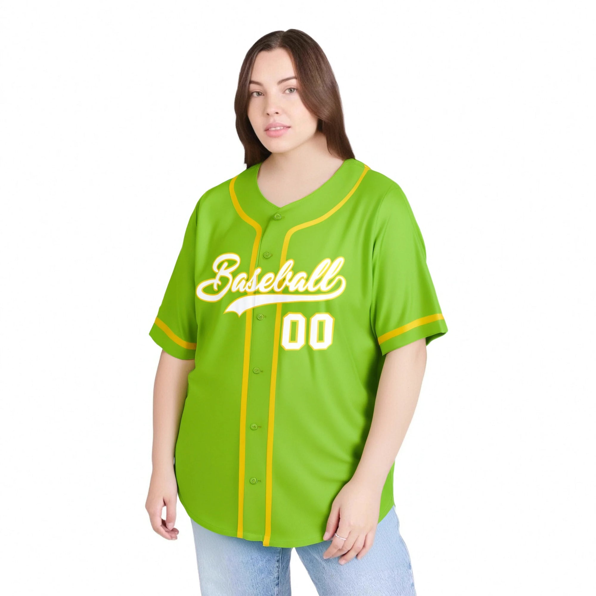 Custom Neon Green Gold-White Classic Style Authentic Baseball Jersey