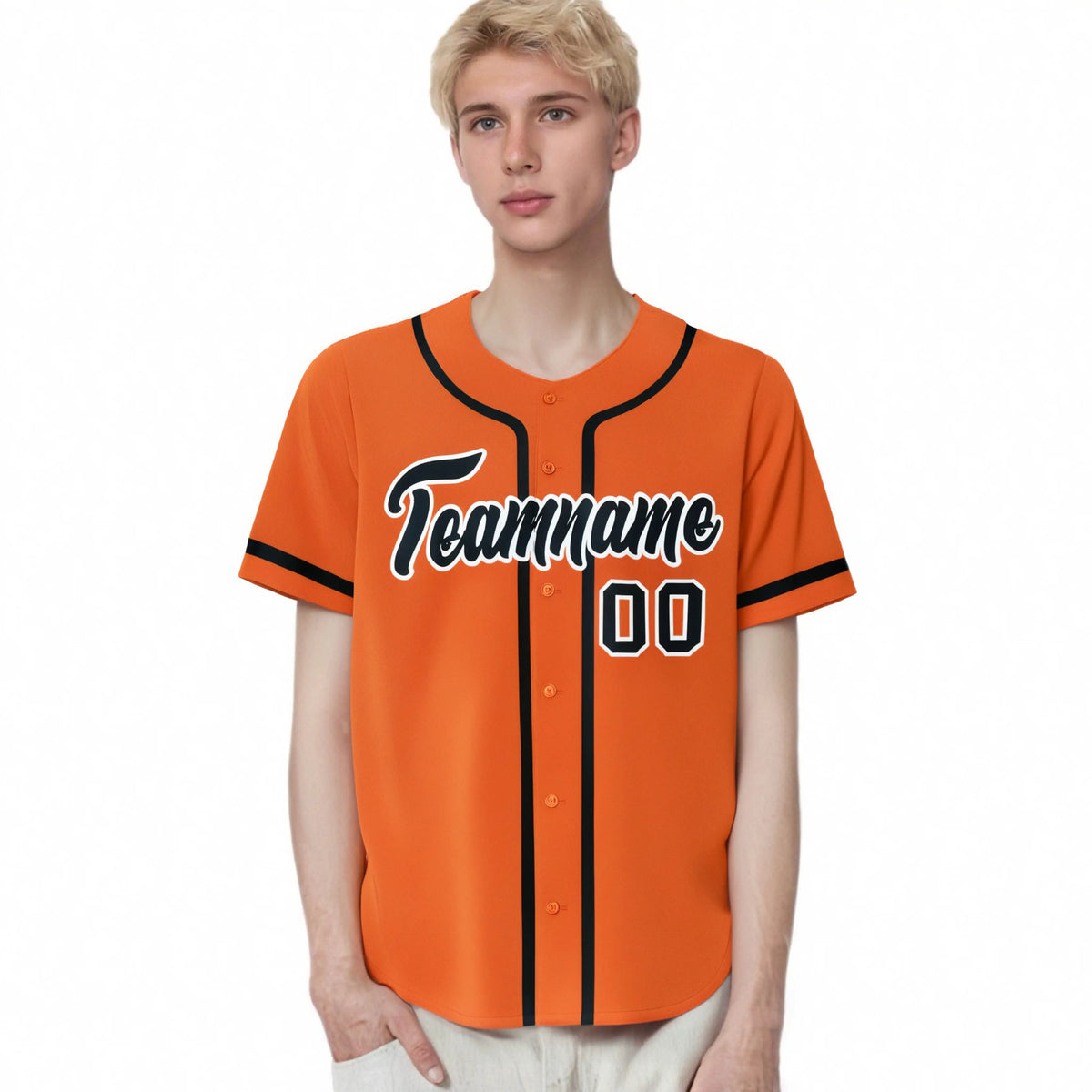Custom Orange Black Classic Style Authentic Baseball Jersey