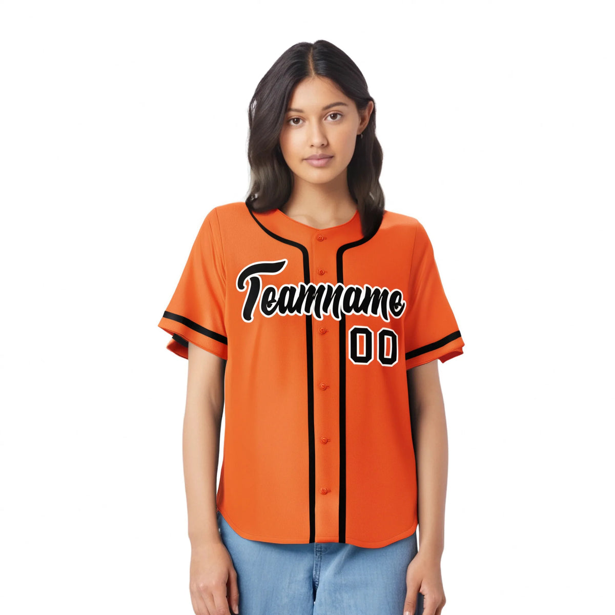 Custom Orange Black Classic Style Authentic Baseball Jersey