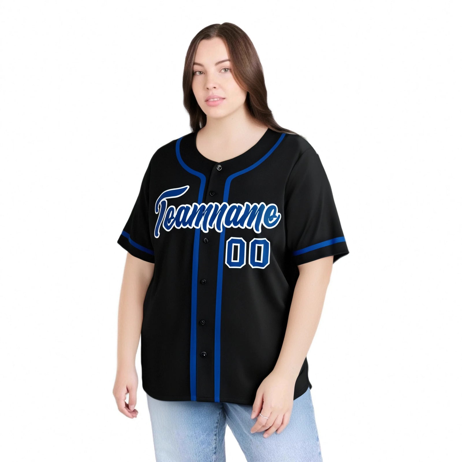 Custom Black Royal Blue Classic Style Authentic Baseball Jersey