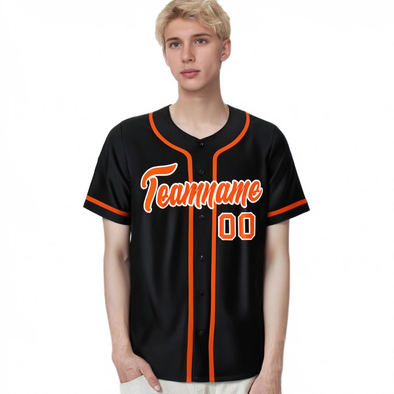 Custom Black Orange Classic Style Authentic Baseball Jersey