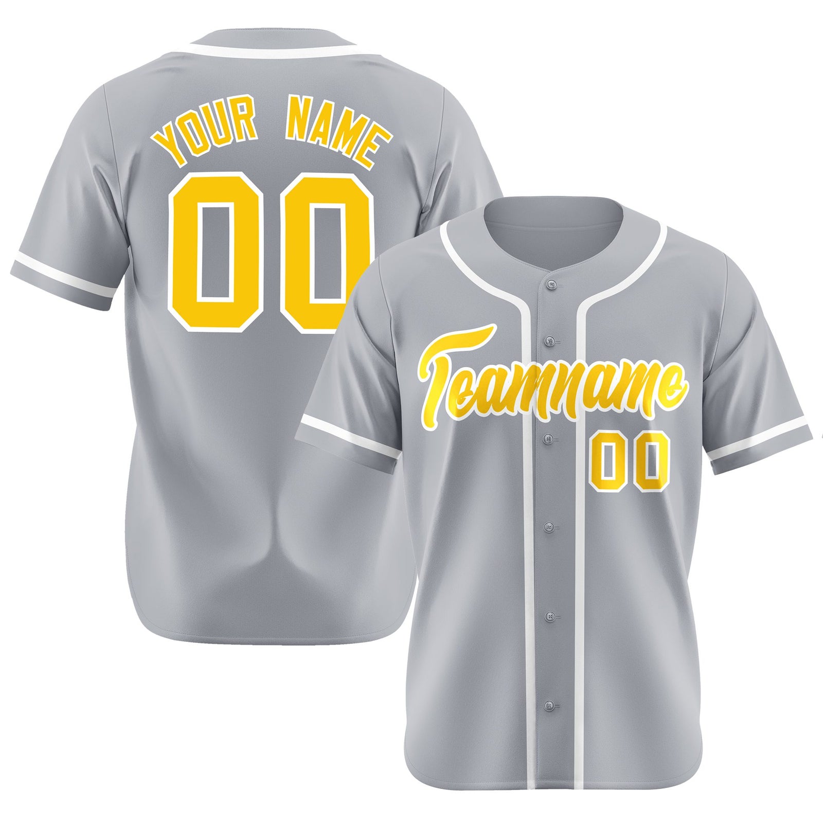 Custom Gray Glod White Classic Style Authentic Baseball Jersey