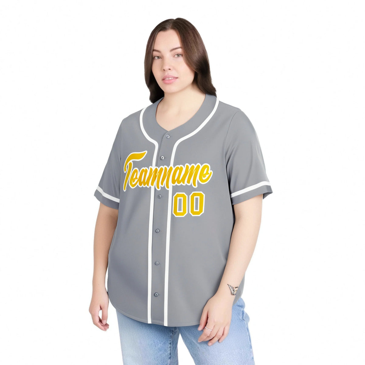 Custom Gray Glod White Classic Style Authentic Baseball Jersey