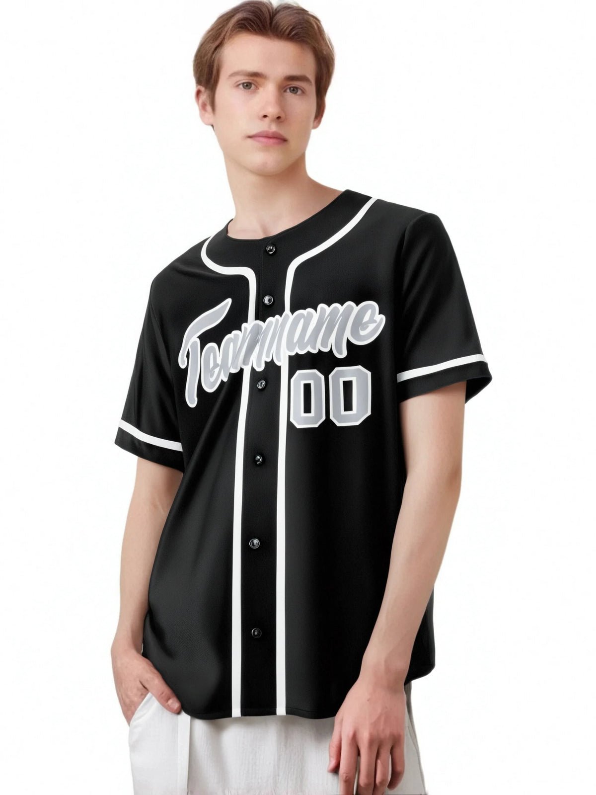 Custom Black Gray-White Classic Style Authentic Baseball Jersey