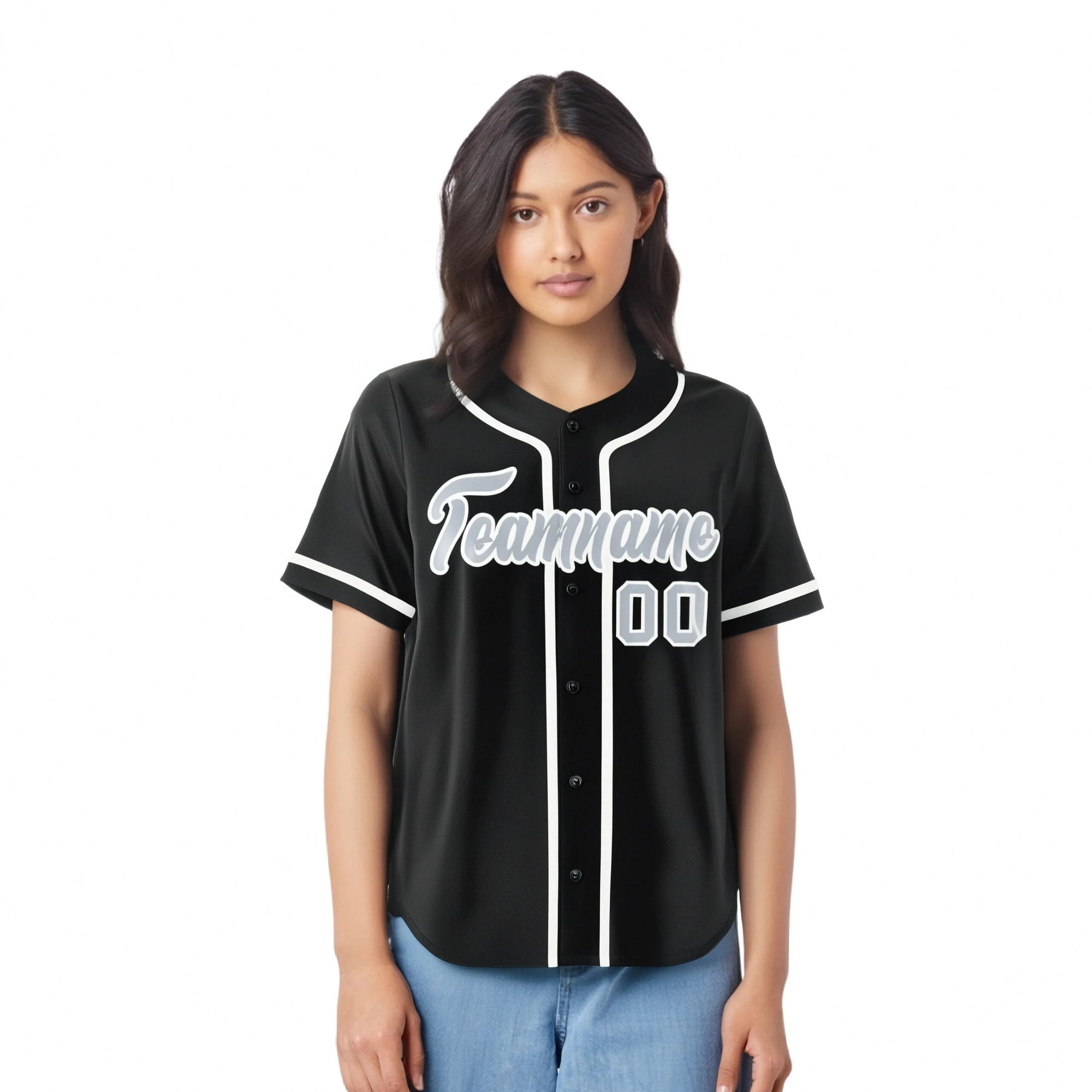 Custom Black Gray-White Classic Style Authentic Baseball Jersey