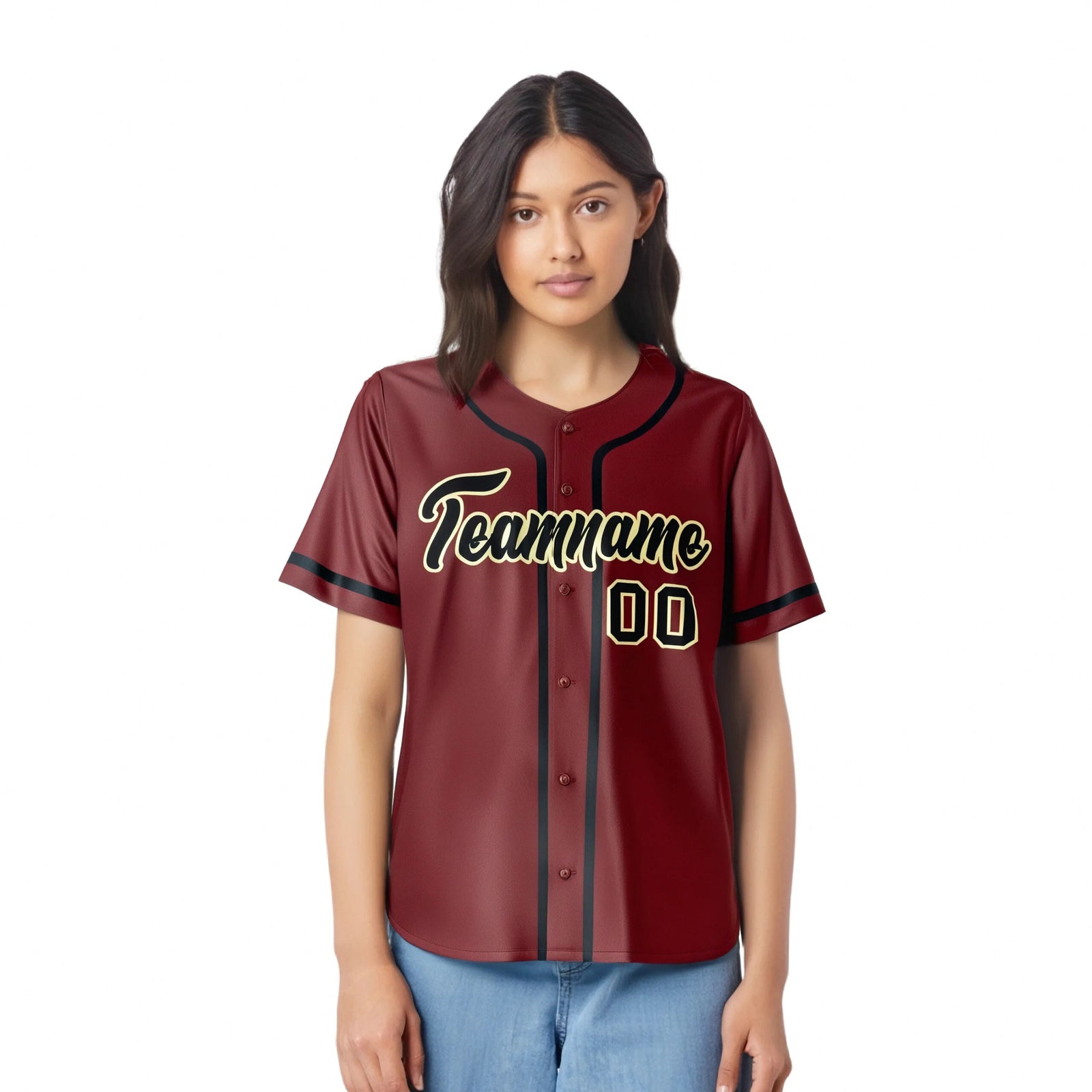 Custom Crimson Black Classic Style Authentic Baseball Jersey