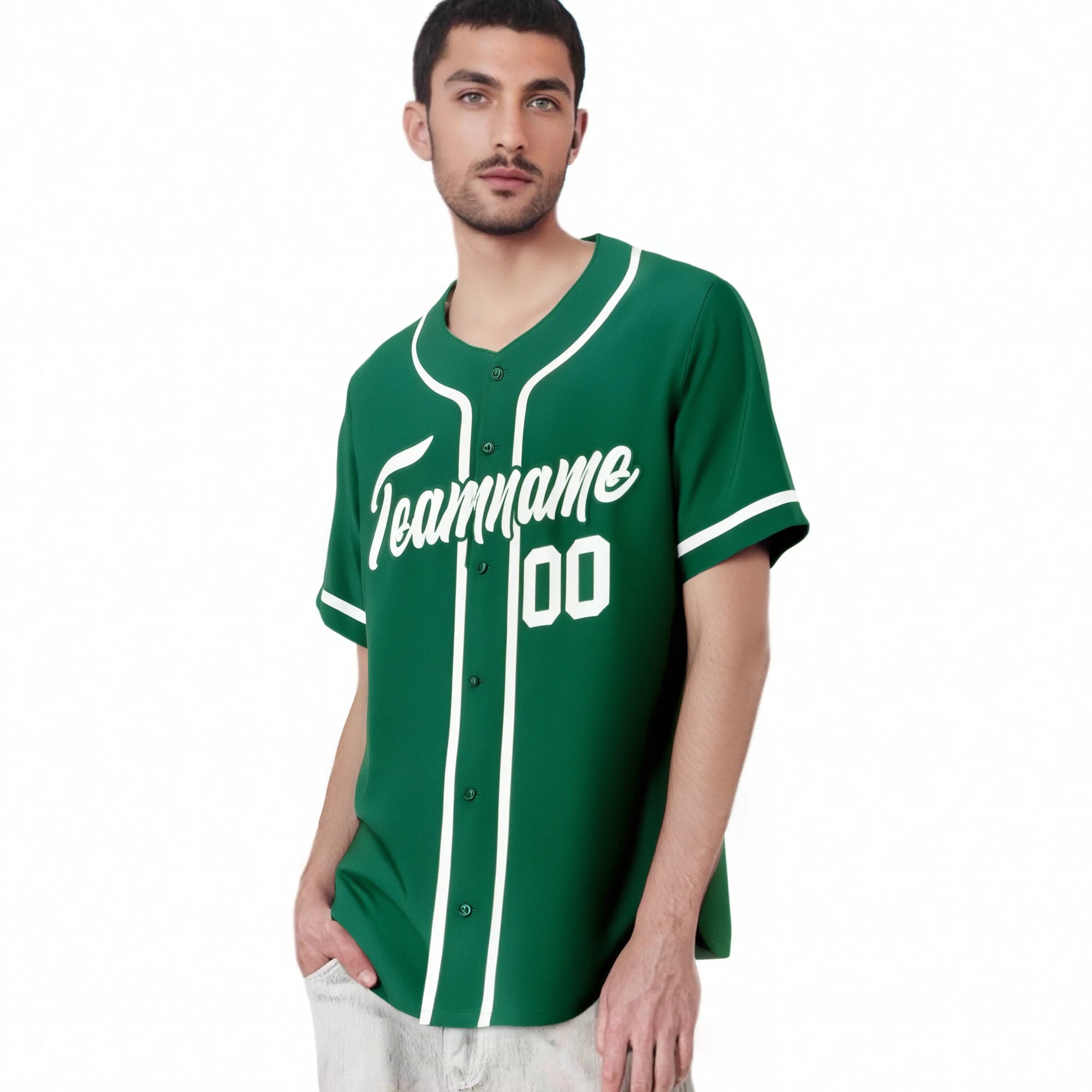 Custom Kelly Green White Classic Style Authentic Baseball Jersey