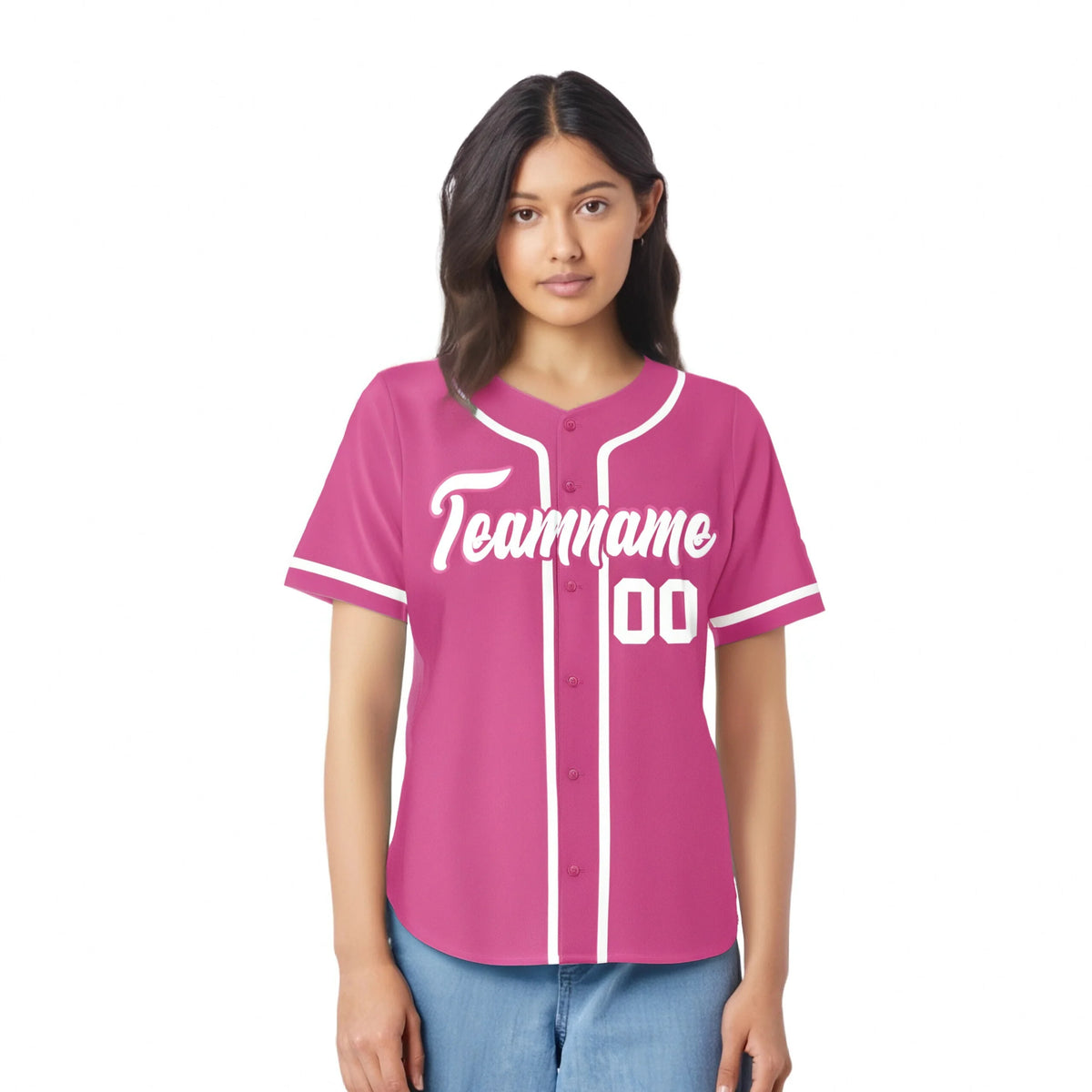 Custom Pink White Classic Style Authentic Baseball Jersey