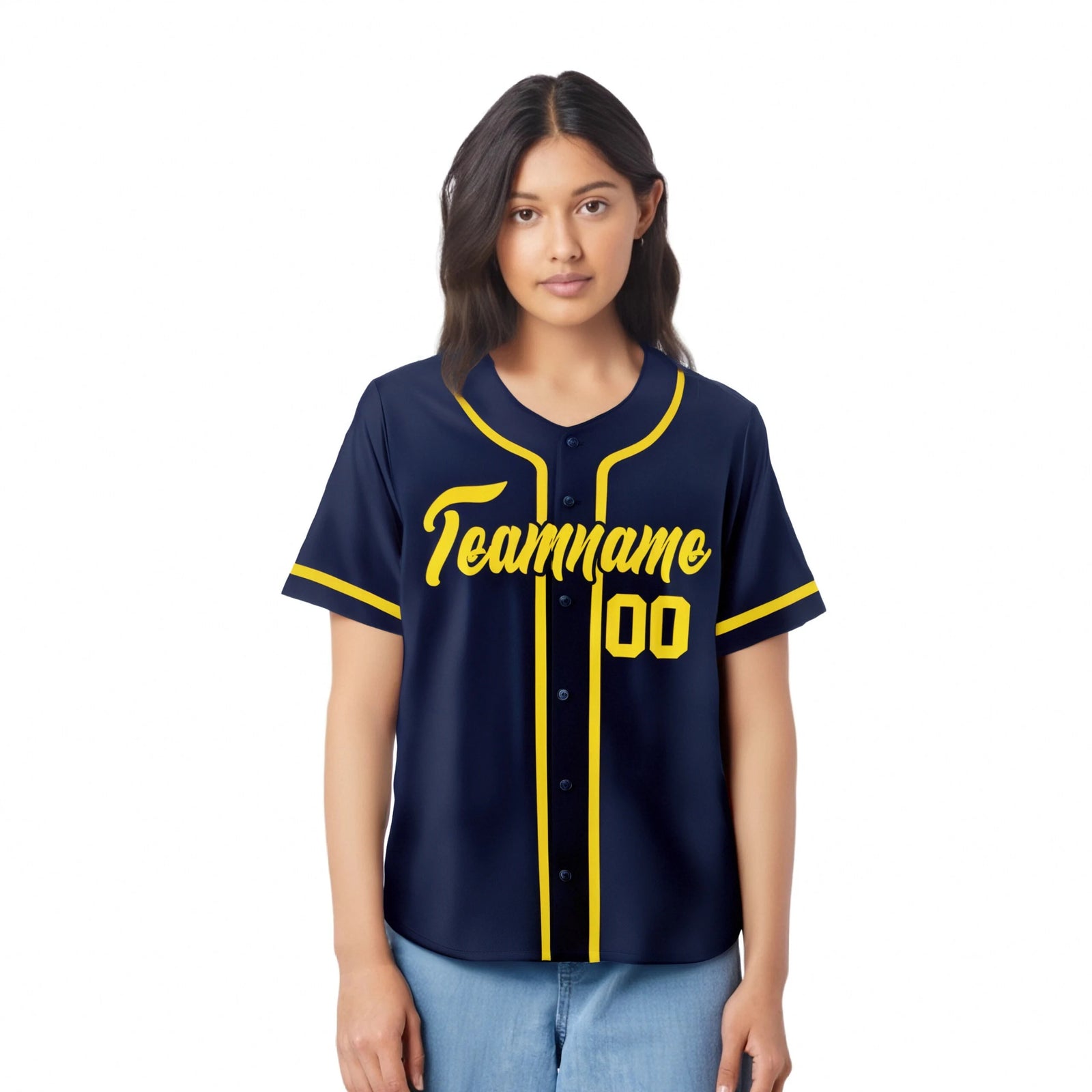 Custom Navy Gold Classic Style Authentic Baseball Jersey