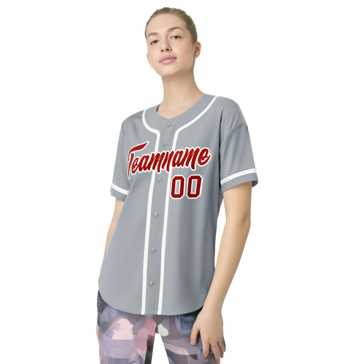 Custom Gray Red-White Classic Style Authentic Baseball Jersey