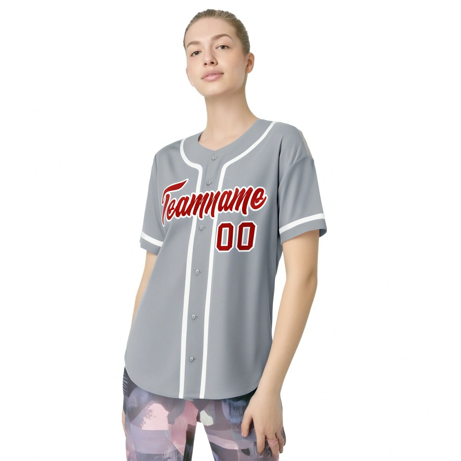 Custom Gray Red-White Classic Style Authentic Baseball Jersey
