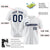 Custom White Navy Pinstripe Authentic Baseball Jersey