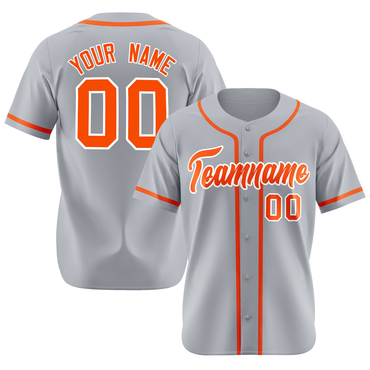 Custom Gray Orange Classic Style Authentic Baseball Jersey