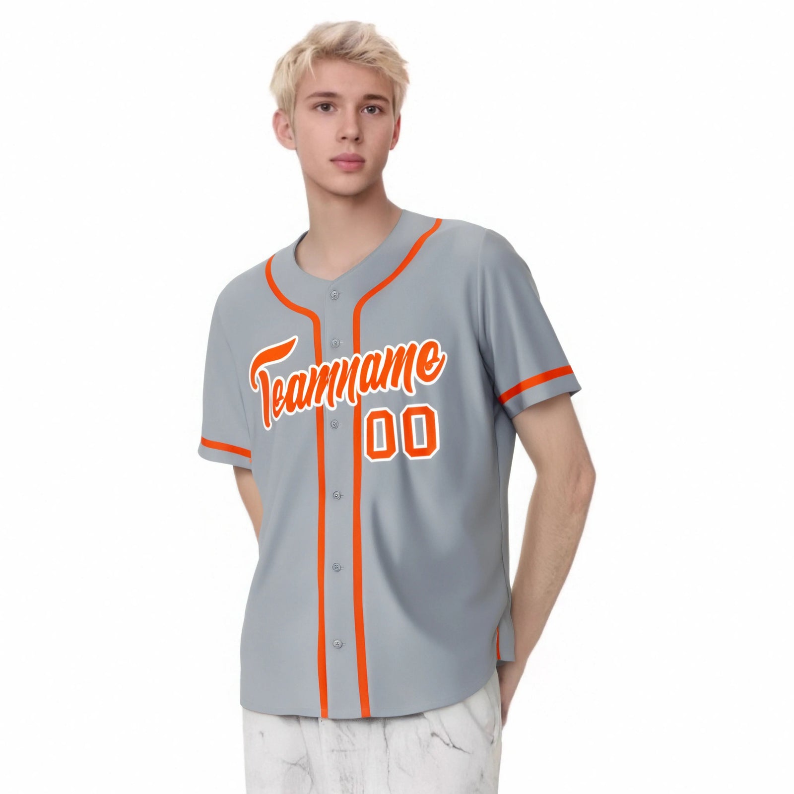 Custom Gray Orange Classic Style Authentic Baseball Jersey