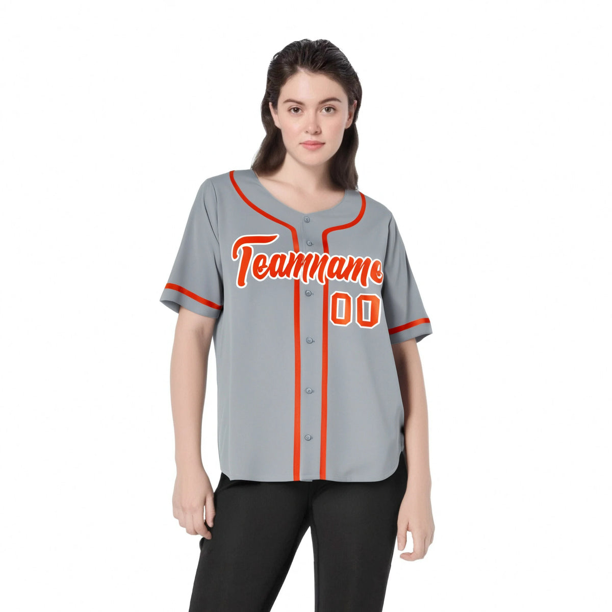 Custom Gray Orange Classic Style Authentic Baseball Jersey
