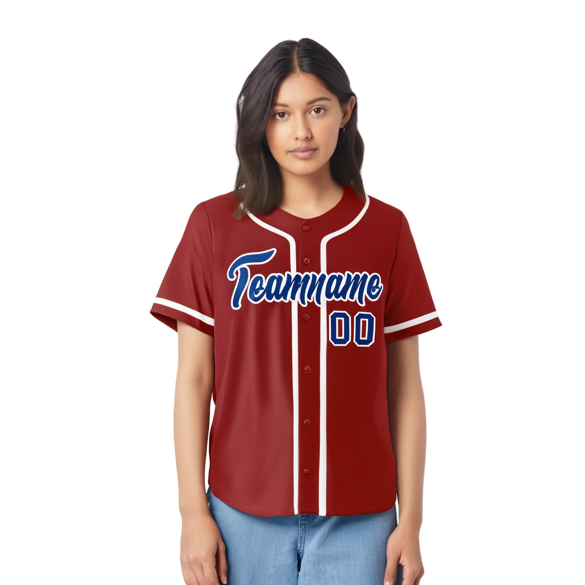 Custom Red Royal Blue-White Classic Style Authentic Baseball Jersey