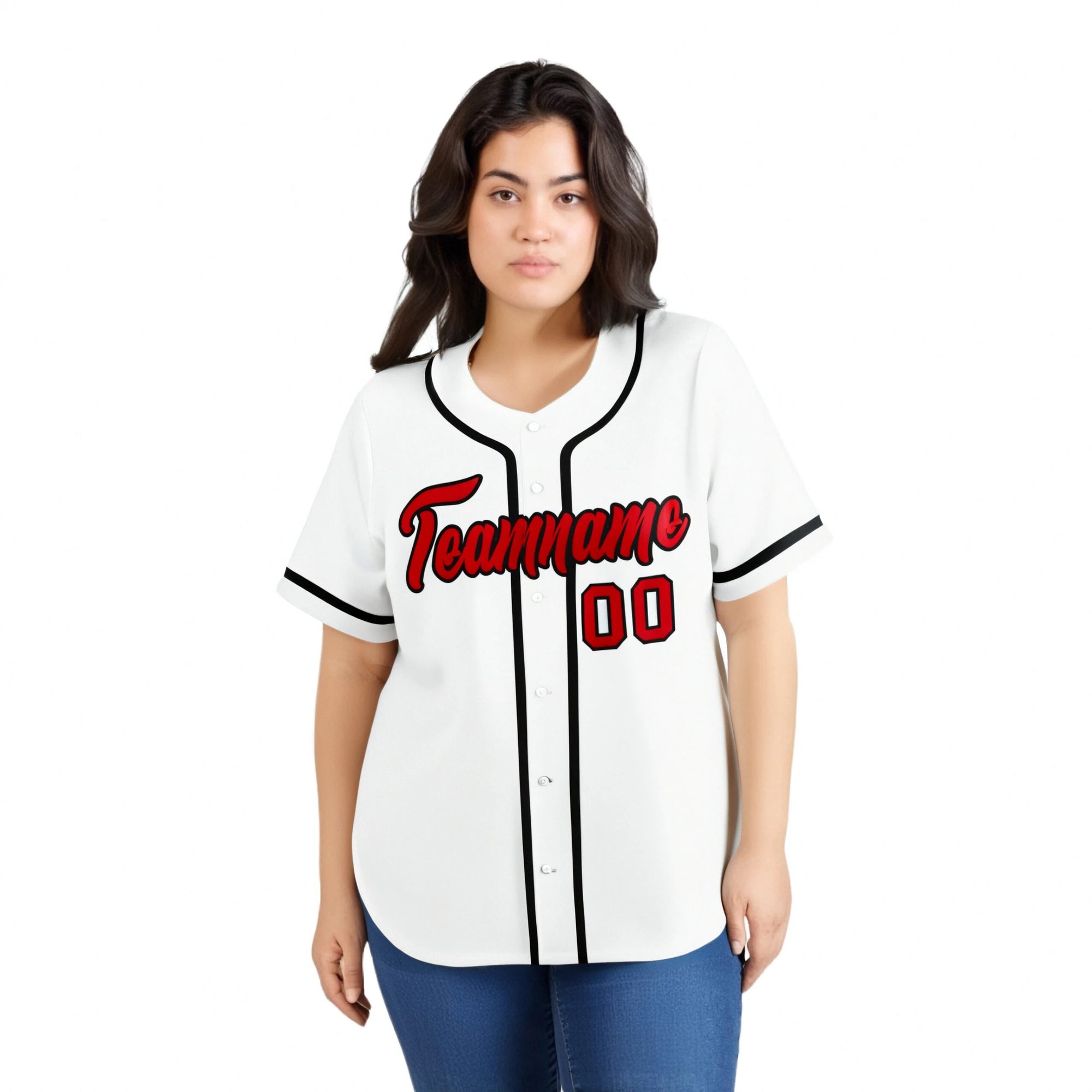 Custom White Red-Black Classic Style Authentic Baseball Jersey