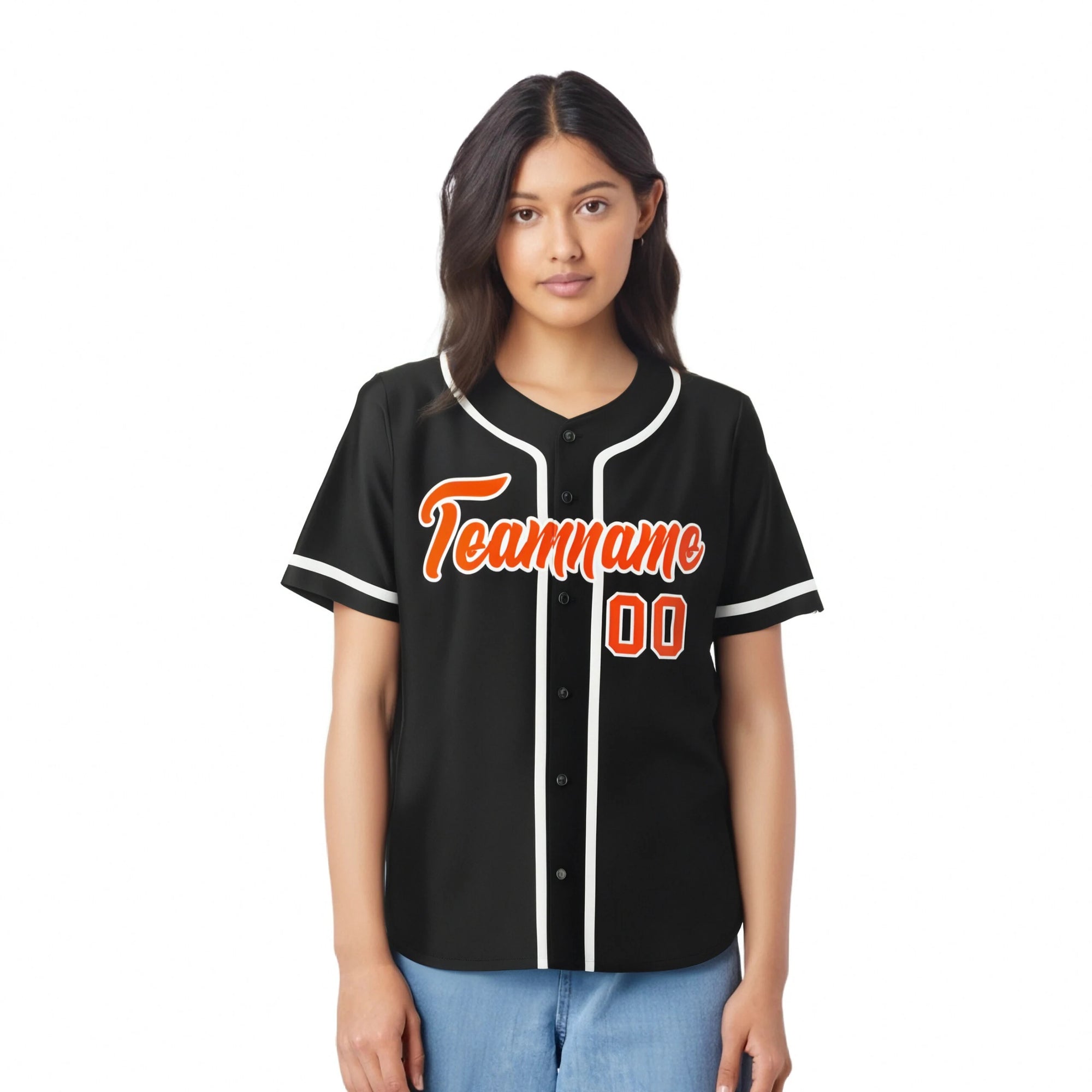 Custom Black Orange-White Classic Style Authentic Baseball Jersey