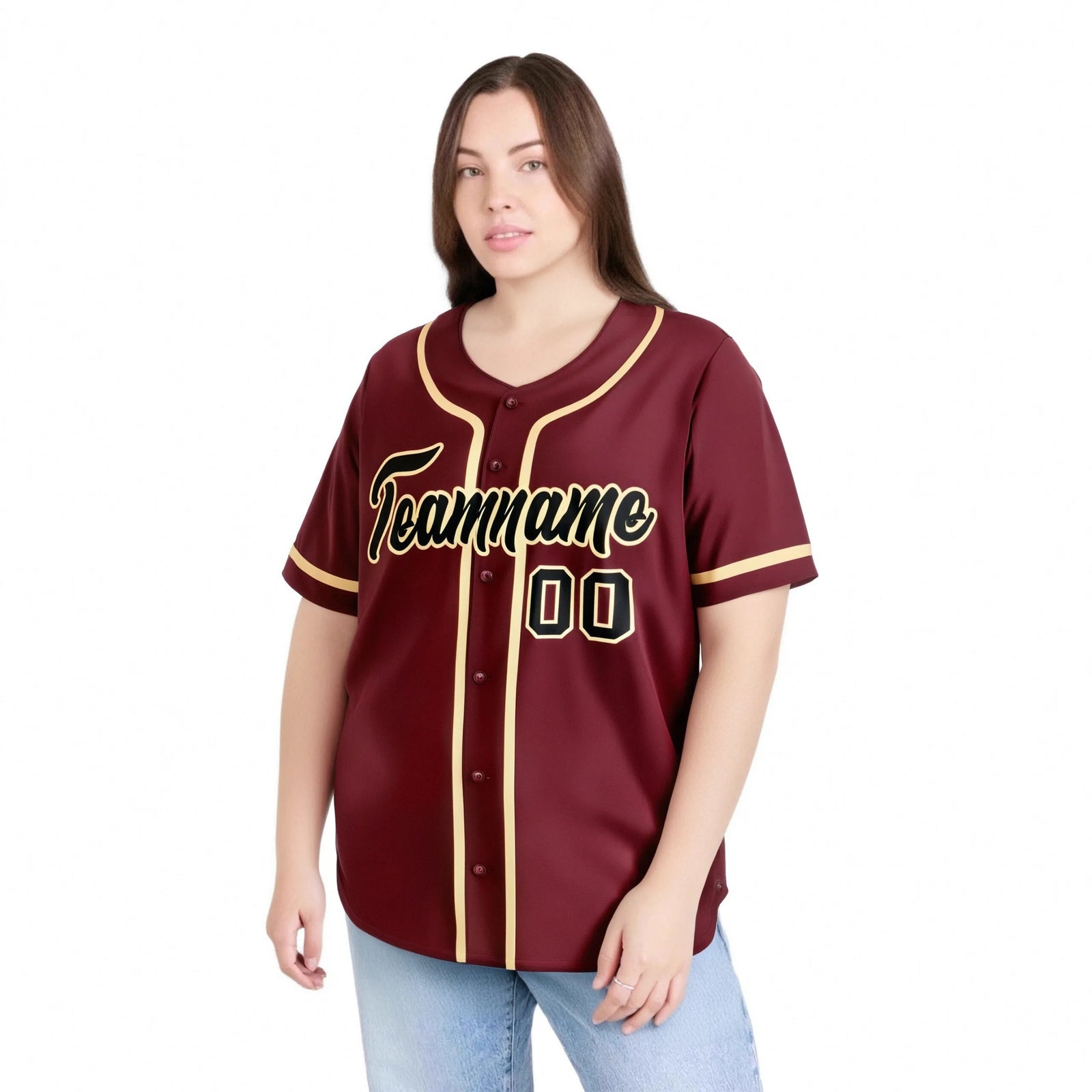 Custom Crimson khaki-Black Classic Style Authentic Baseball Jersey