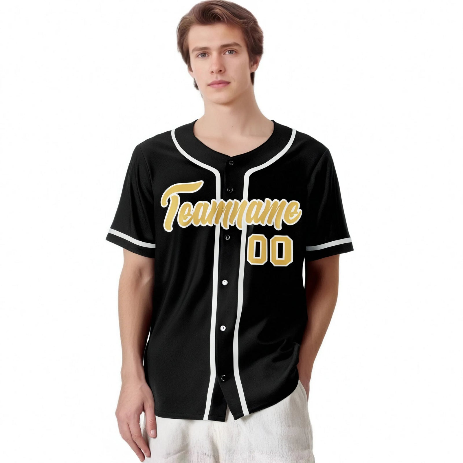 Custom Black White Classic Style Authentic Baseball Jersey