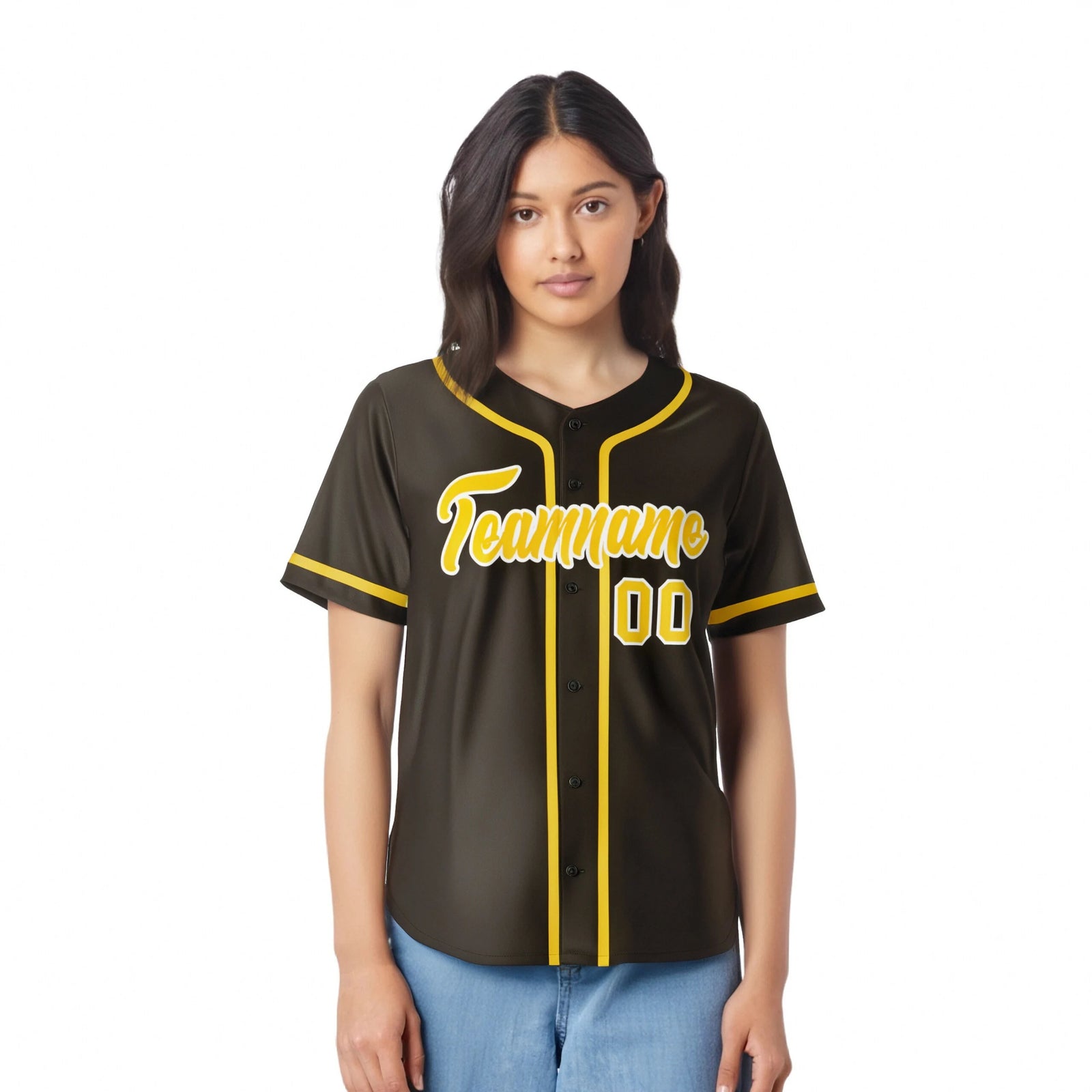 Custom Brown Glod Classic Style Authentic Baseball Jersey