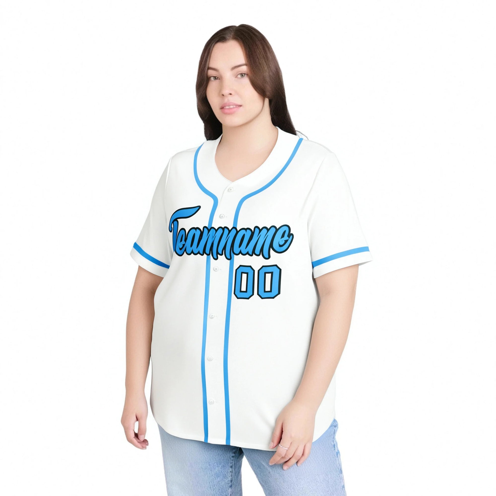 Custom White Powder Blue Classic Style Authentic Baseball Jersey