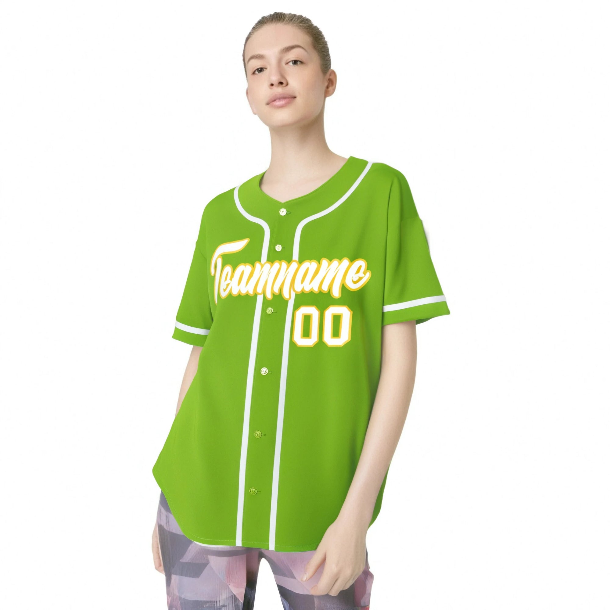 Custom Neon Green White Classic Style Authentic Baseball Jersey