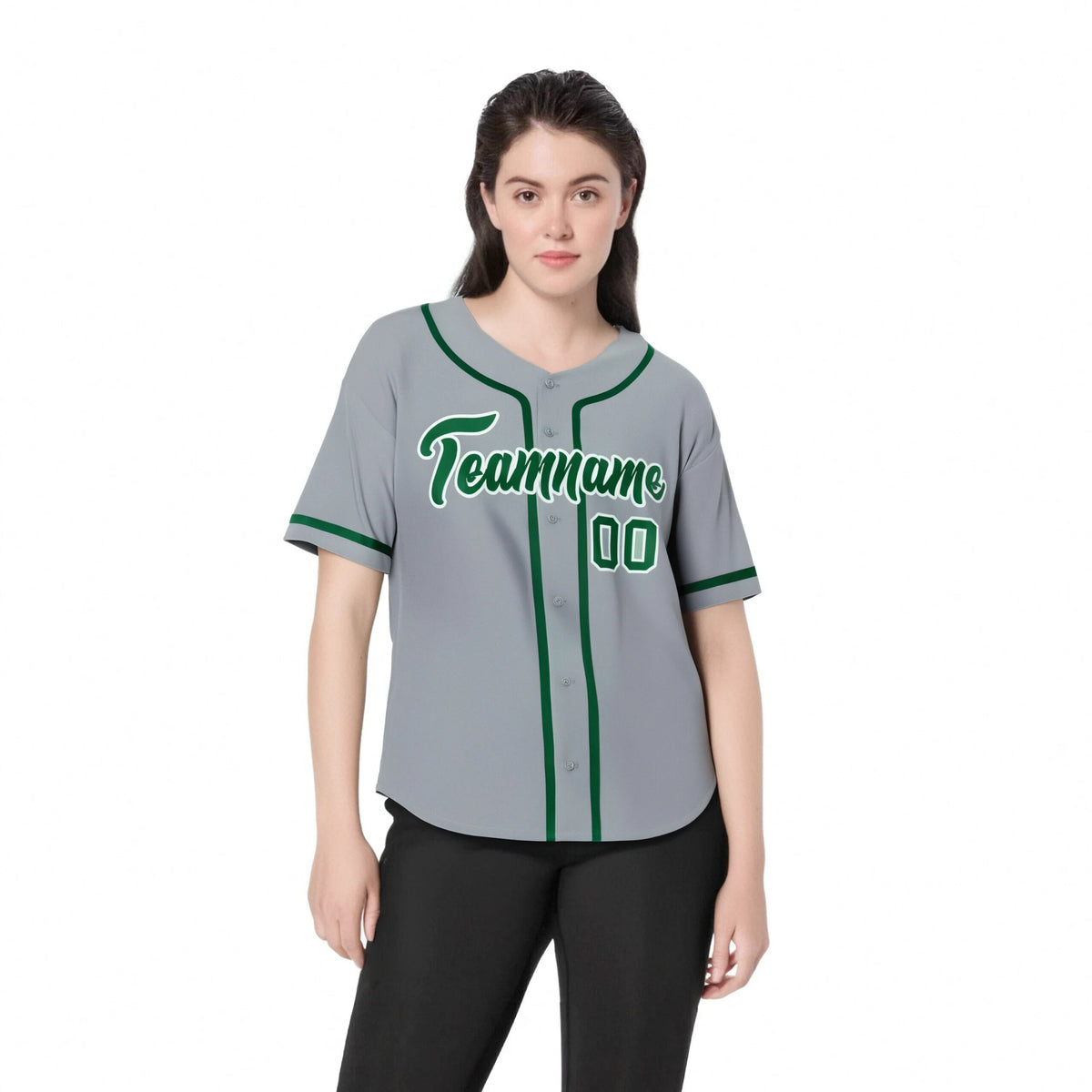 Custom Gray Kelly Green Classic Style Authentic Baseball Jersey