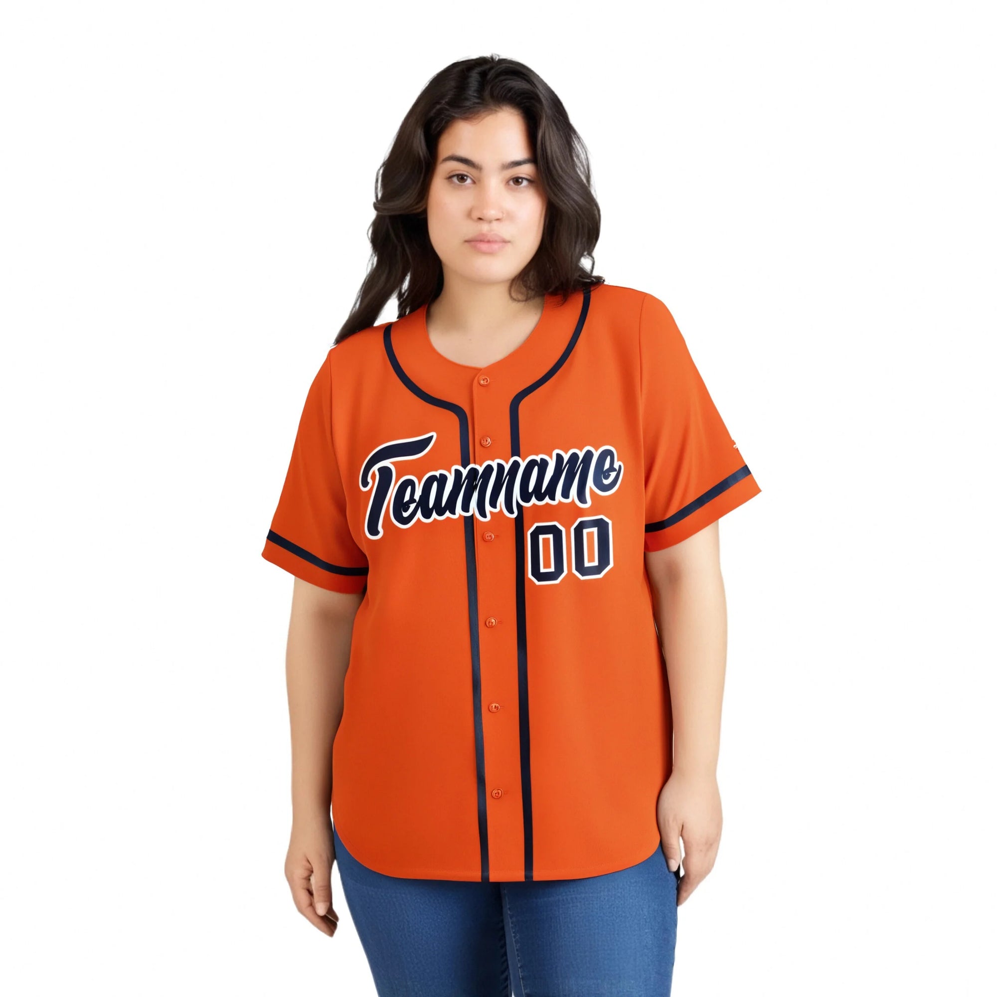 Custom Orange Navy Classic Style Authentic Baseball Jersey