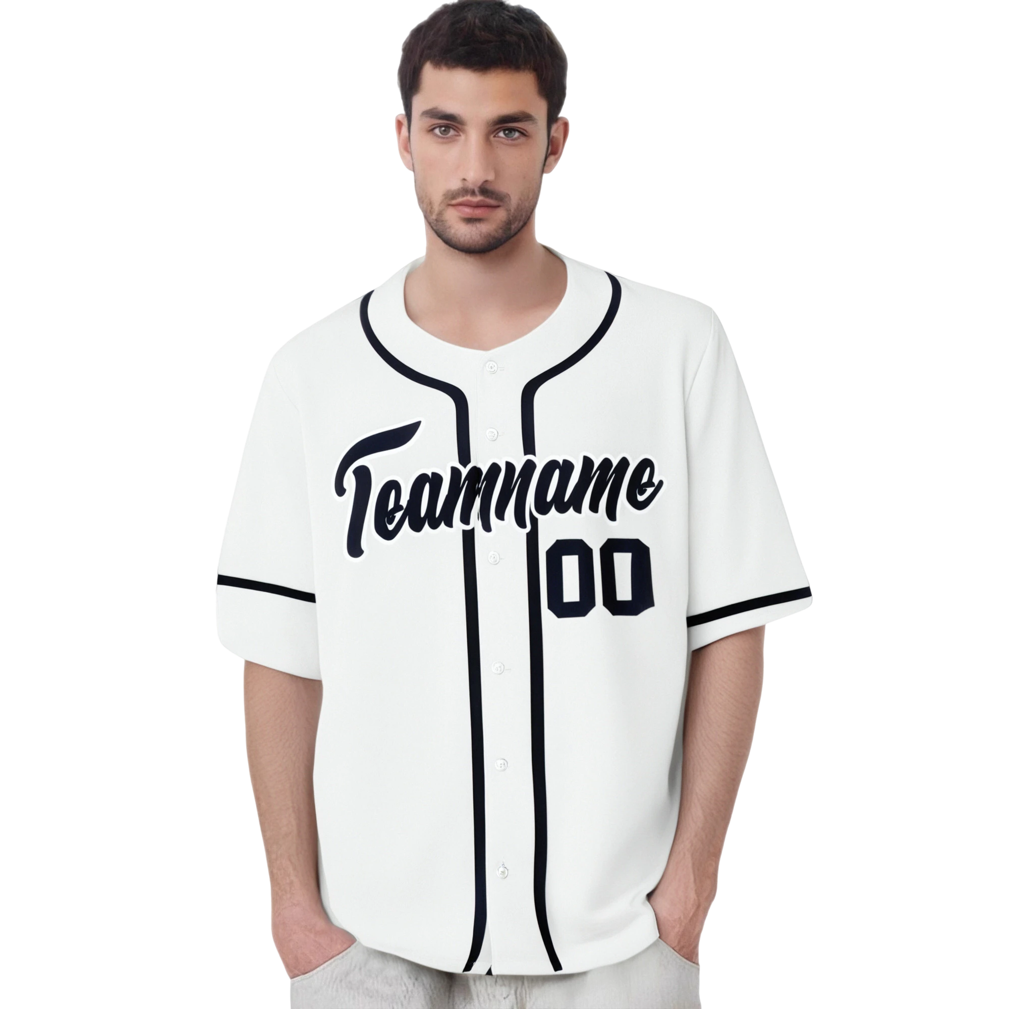 Custom White Navy Classic Style Authentic Baseball Jersey