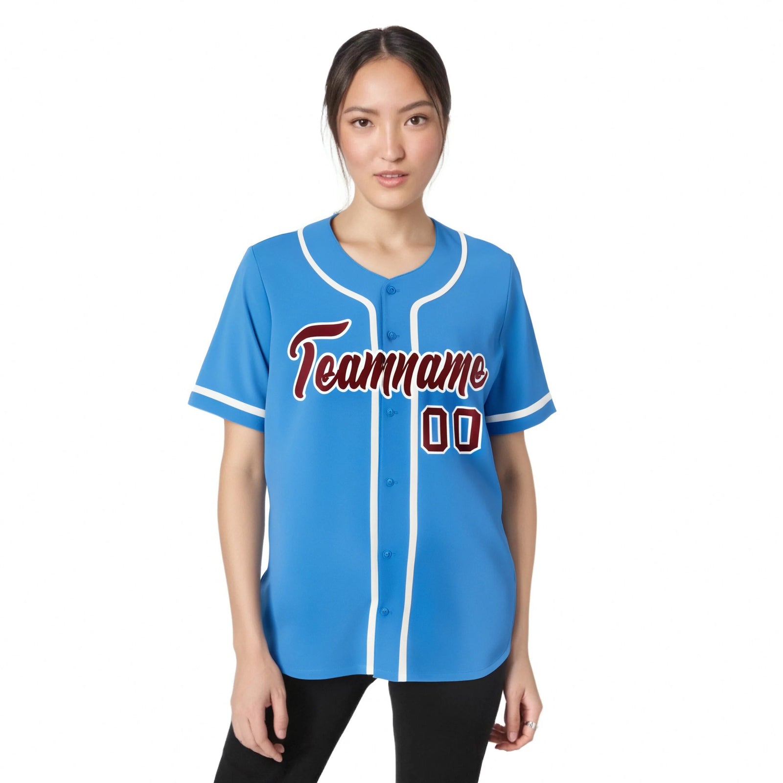 Custom Powder Blue White Classic Style Authentic Baseball Jersey