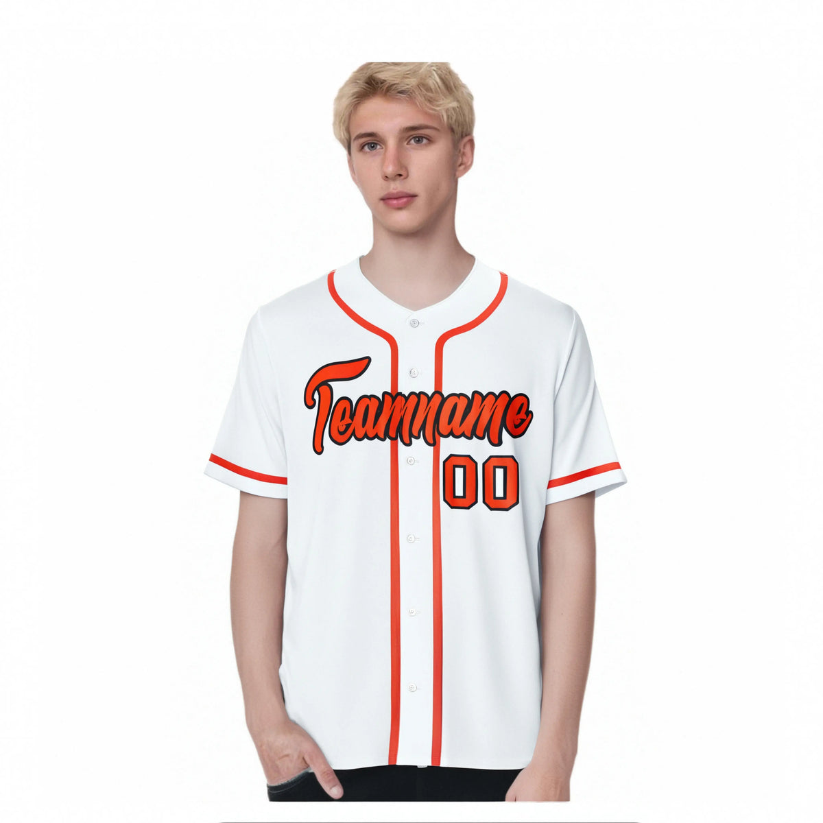 Custom White Orange Classic Style Authentic Baseball Jersey